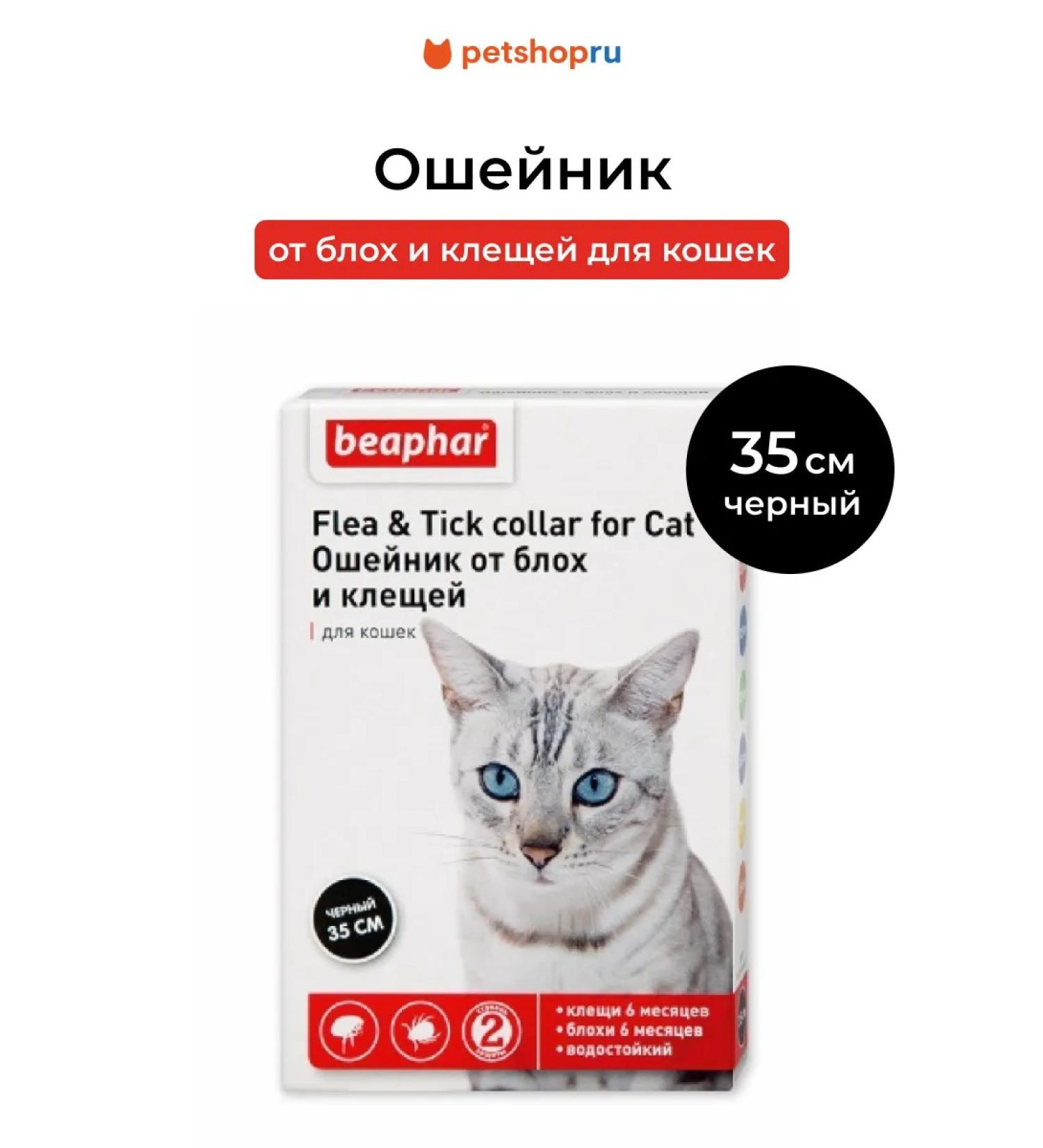 beaphar Collar from fleas and ticks for cats black 35cm - Buy Online on GoSupps.com