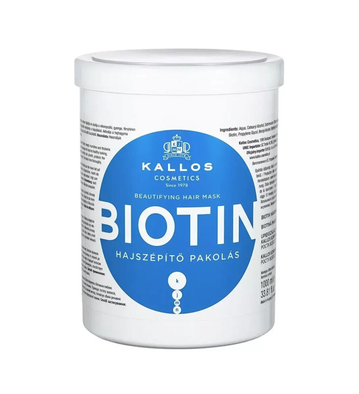 Kallos Cosmetics Biotin hair mask against falling out 1 liter - Buy Online on GoSupps.com