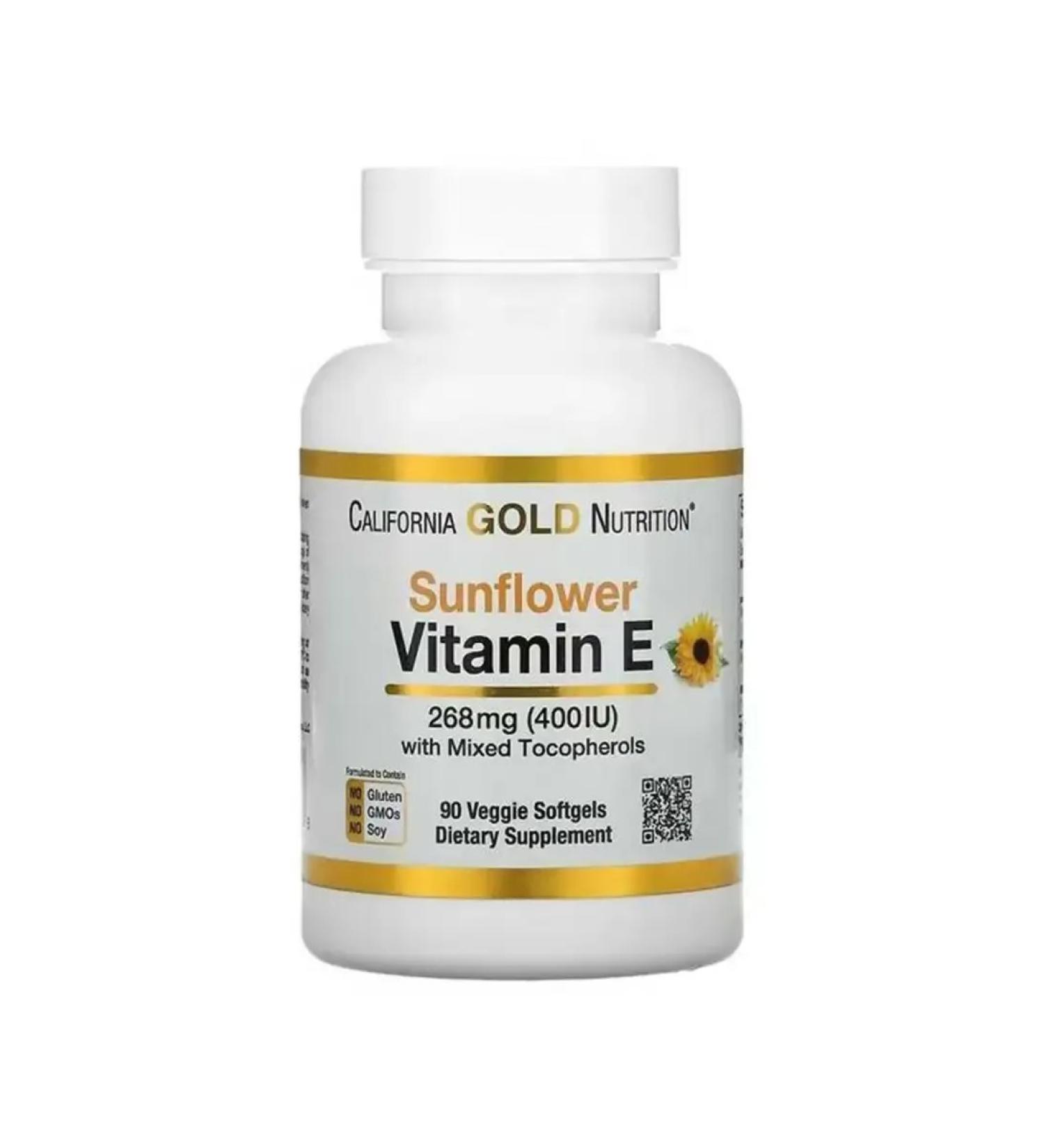 California Gold Nutrition Vitamin E with mixed tocopherols 90 pcs - Buy Online on GoSupps.com
