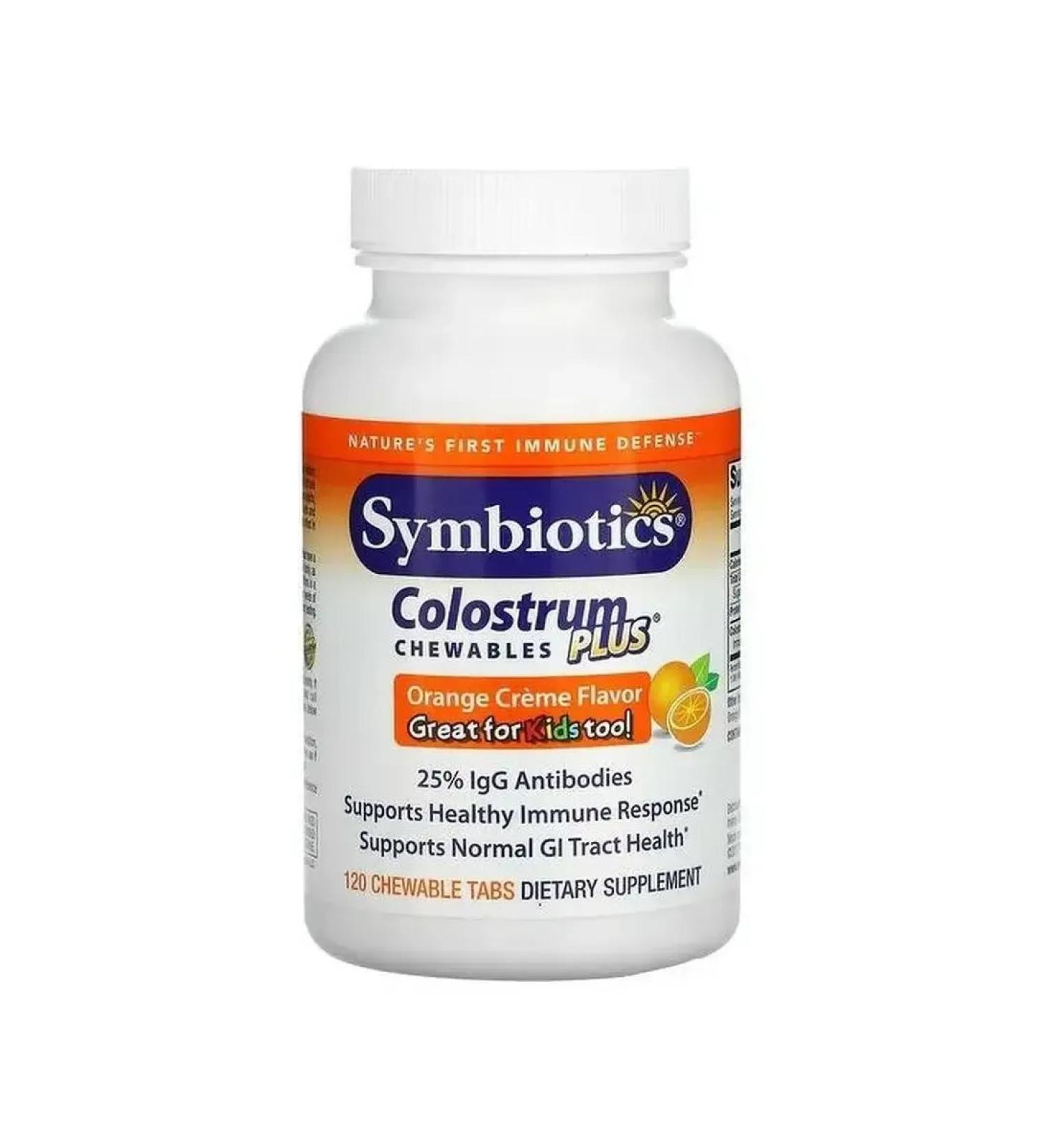 Symbiotics Colostrum plus orange cream 120 chewing tablets