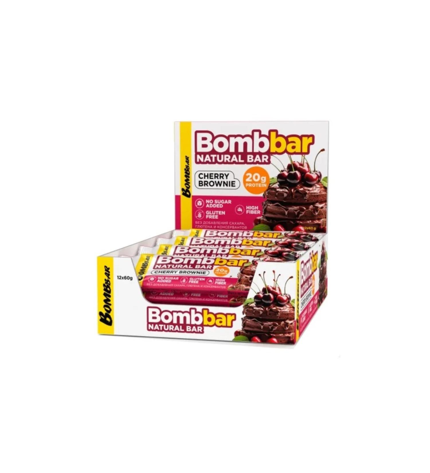 BombBar Baton without sugar taste 20x60g Cherry Brownie