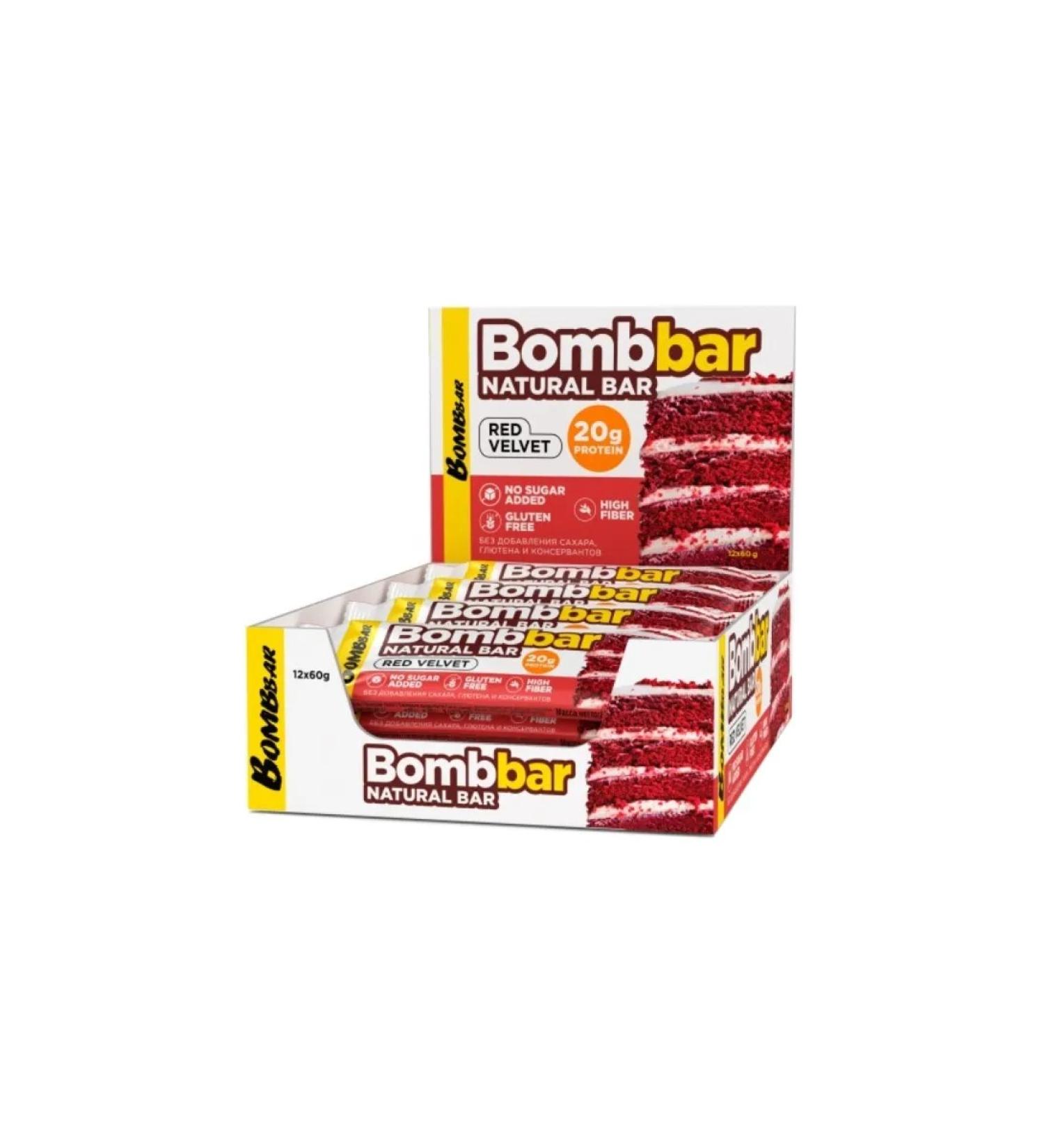 BombBar Baton without sugar taste 20x60g red brownie