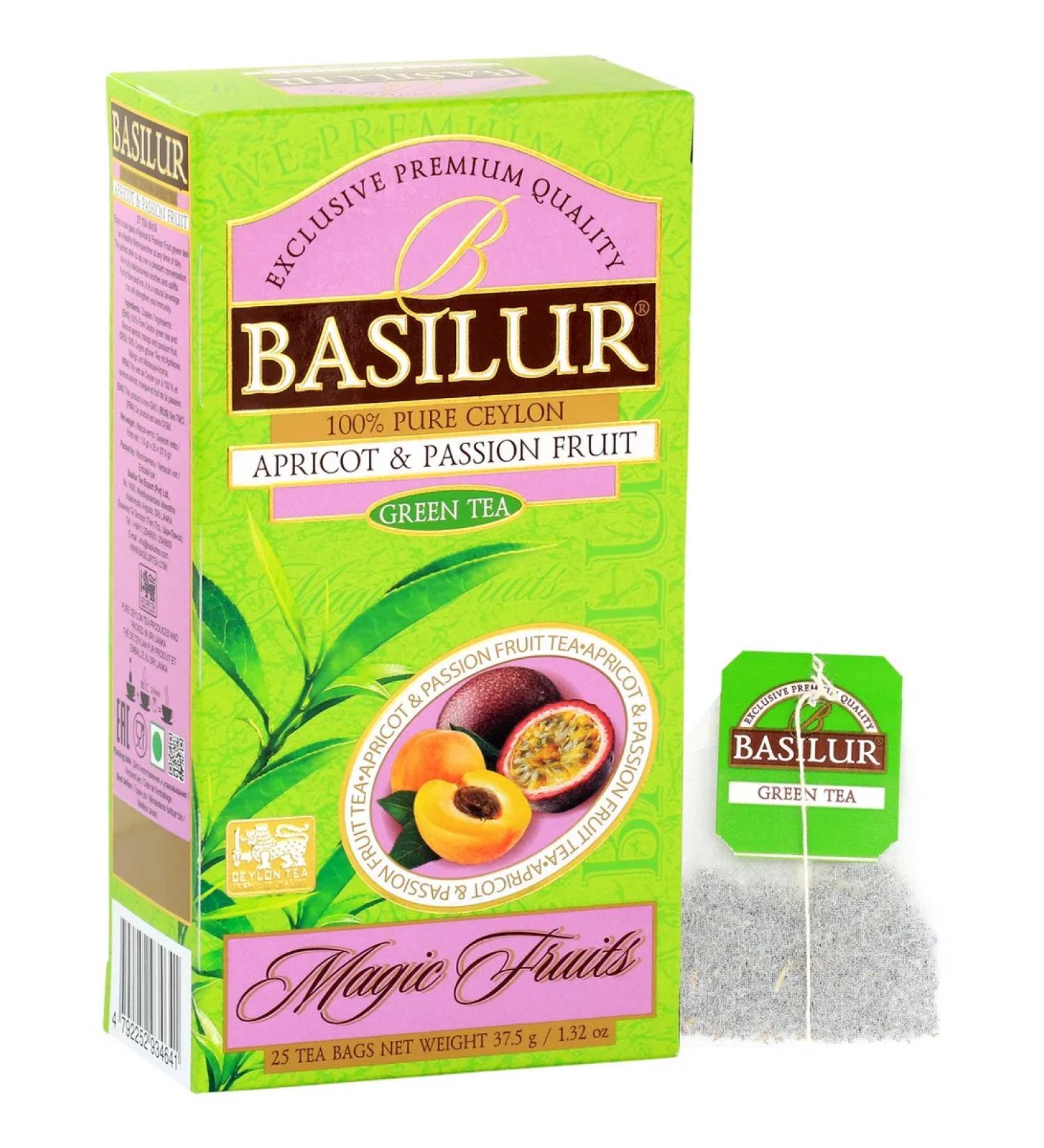 Basilur Green Apricot and Marakuya tea in bags - Buy Online on GoSupps.com