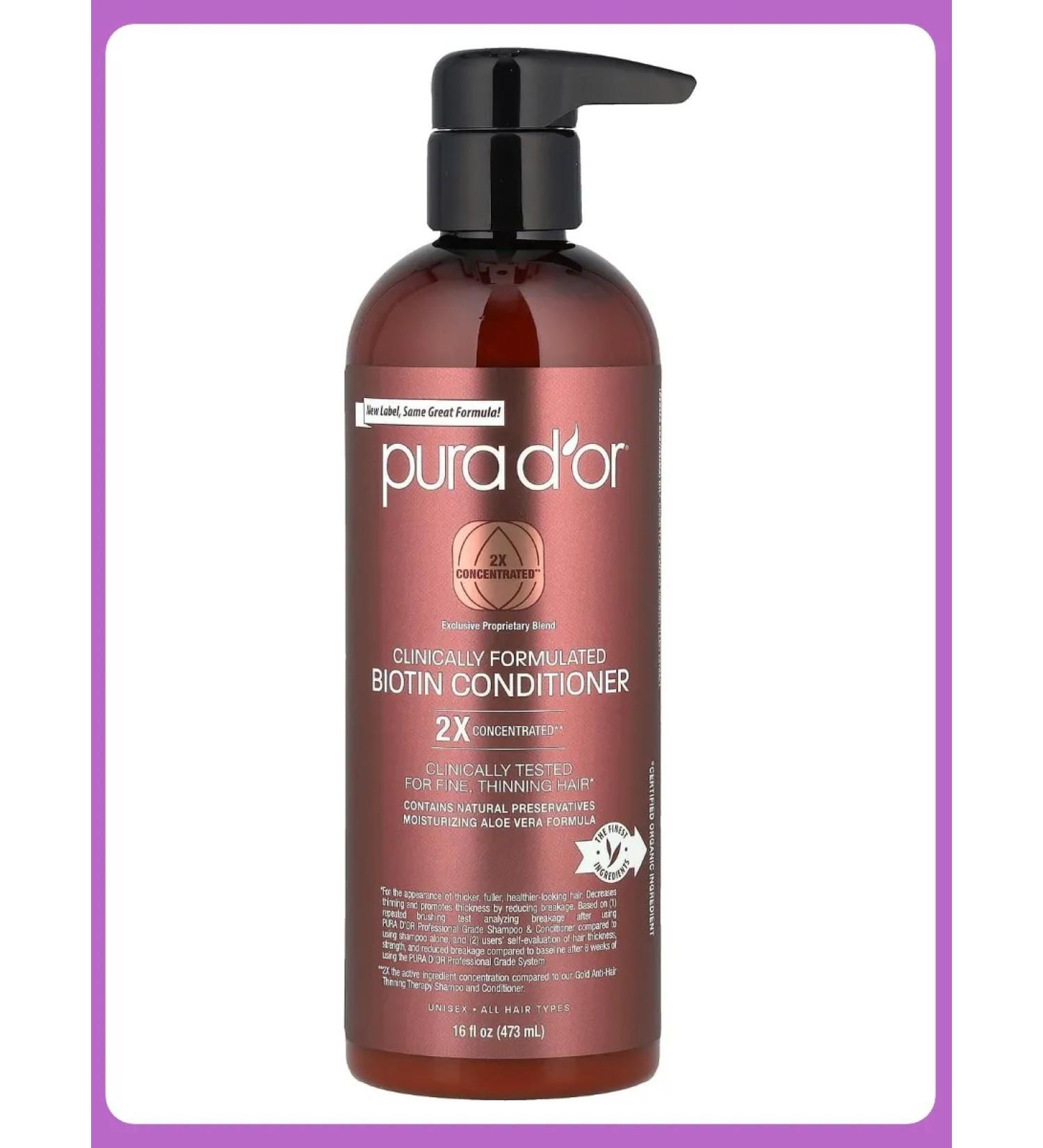 PURA D'OR Air conditioner with biotin for all hair types 473 ml