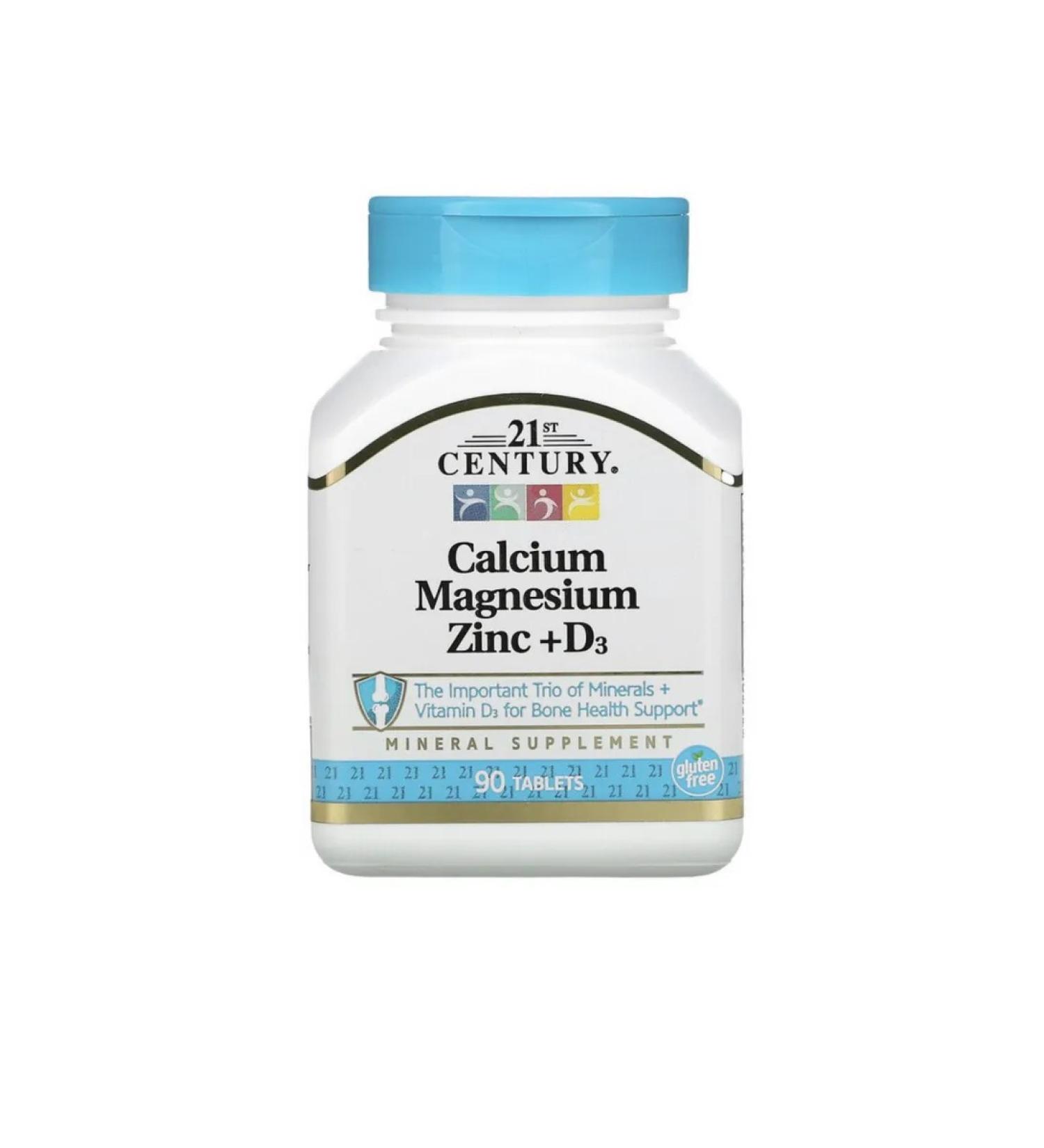 21st Century Vitamins Calcium magnesium zinc D3 90 tablets - Buy Online on GoSupps.com