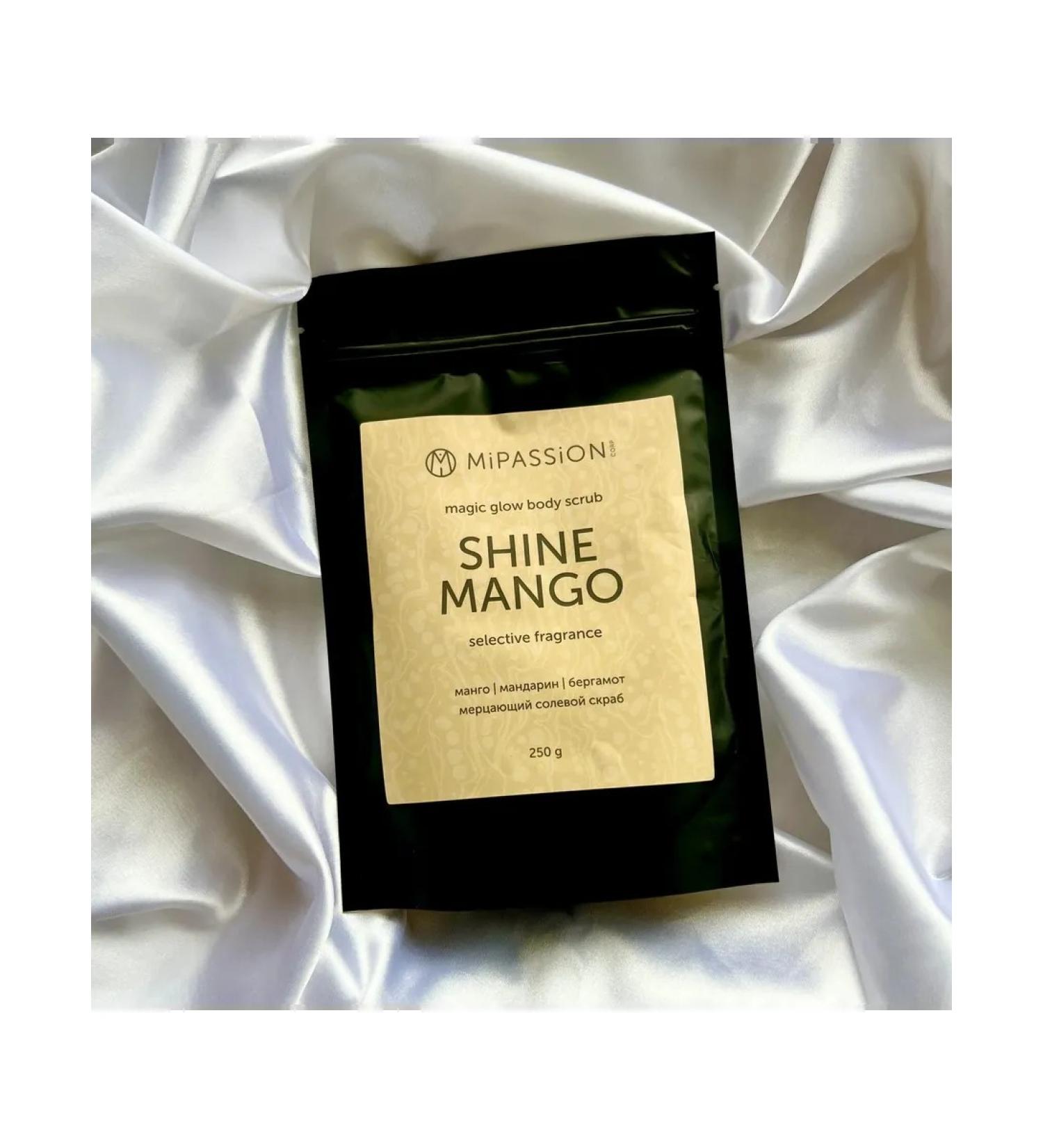 MiPASSiON Shimmering salt scrub for the body Shine Mango 250g
