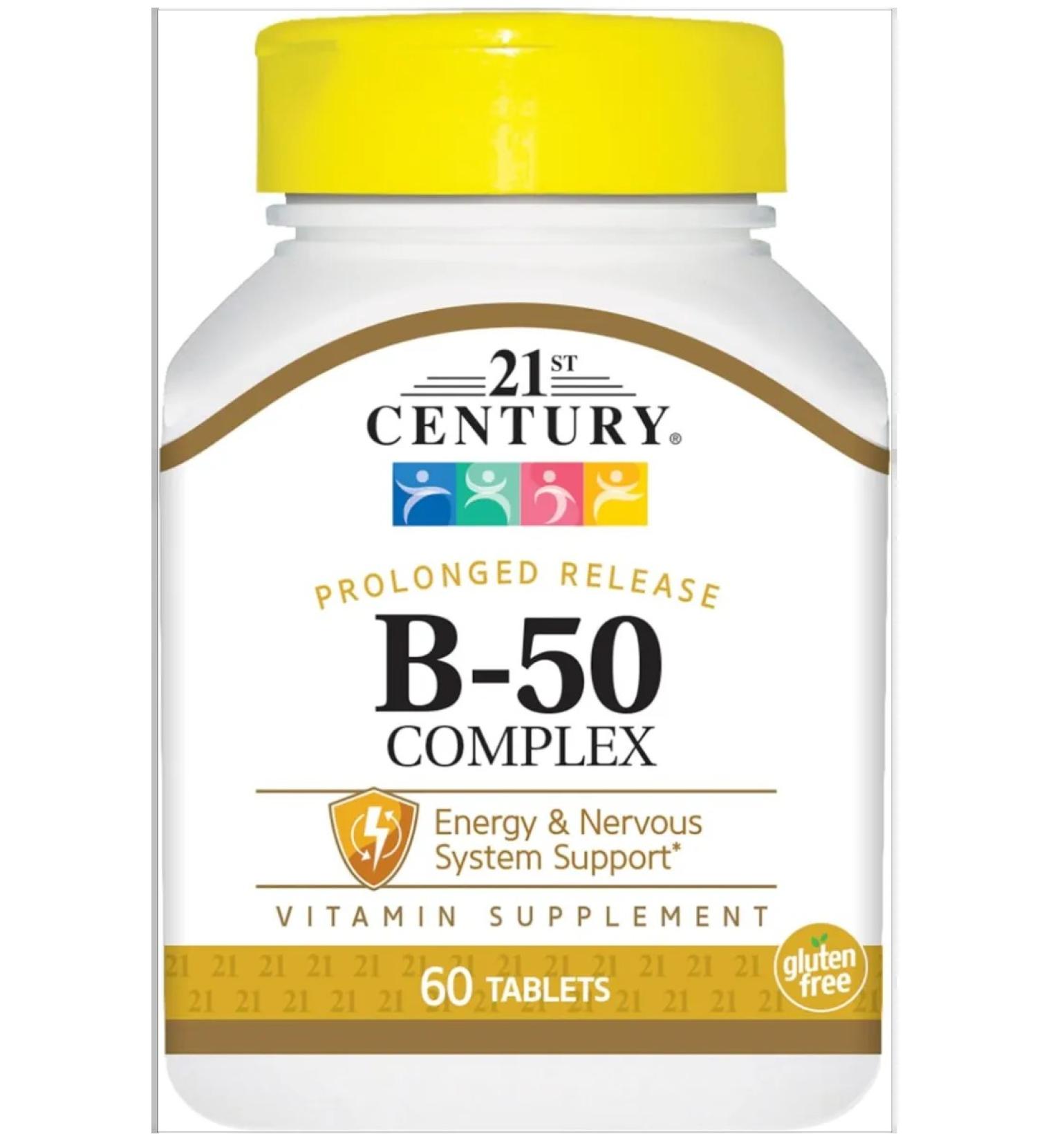 21st Century B-50 COMPLEX 60 Tablets (complex of vitamins B) - Buy Online on GoSupps.com