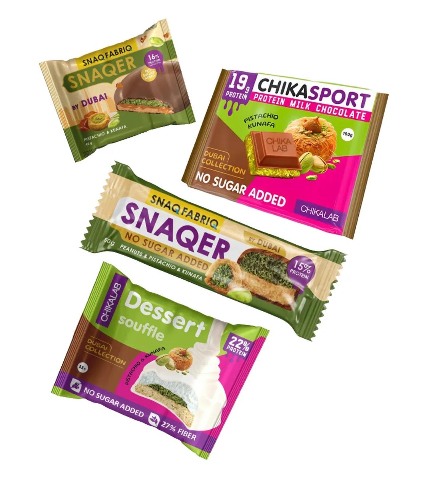 Dubai Collection MIX protein Dubai sweets without sugar 4pcs (250g) - Buy Online on GoSupps.com
