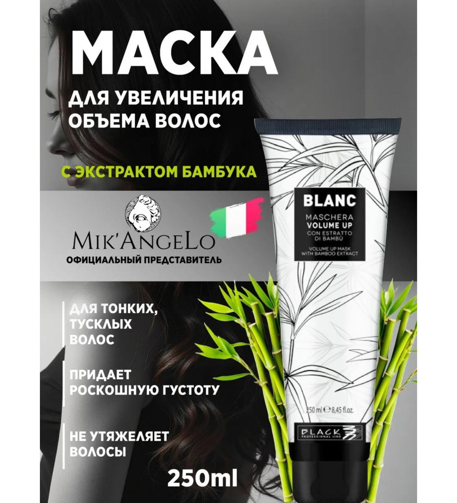 Black Professional Line Mask for thin hair with bamboo extract 250ml - Buy Online on GoSupps.com