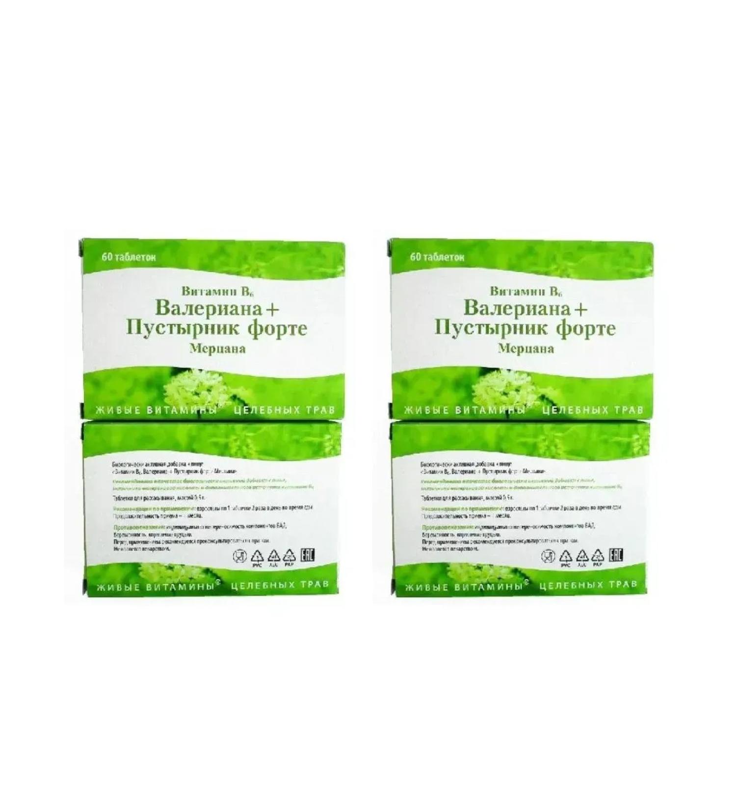 Vitamin B 6 Valerian+motherwort Forte Meretsan 60 pcs T-5 pcs