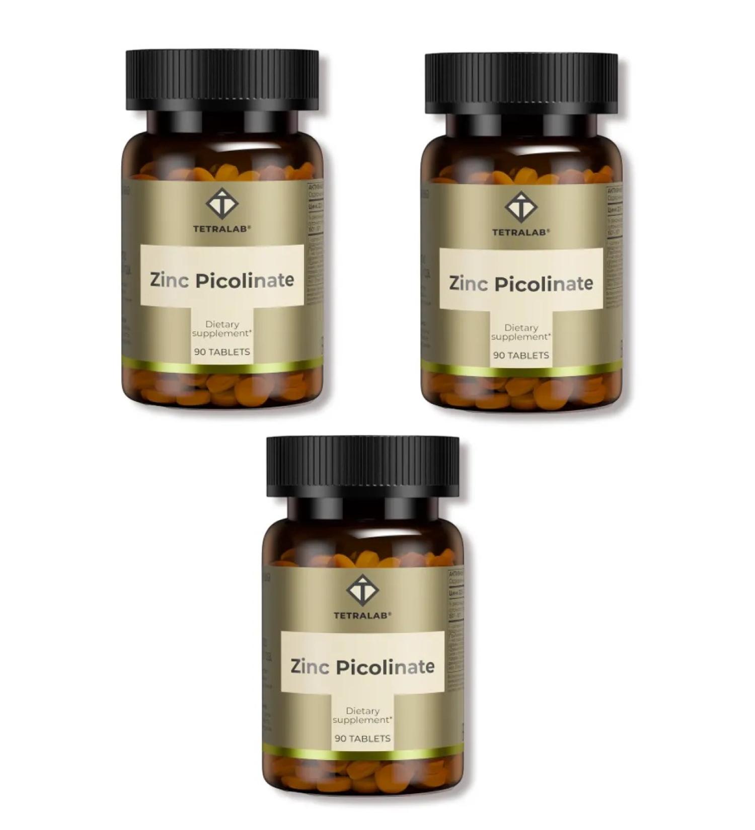 TETRALAB Zinc Picoline 90 tab. -3 pcs - Buy Online on GoSupps.com