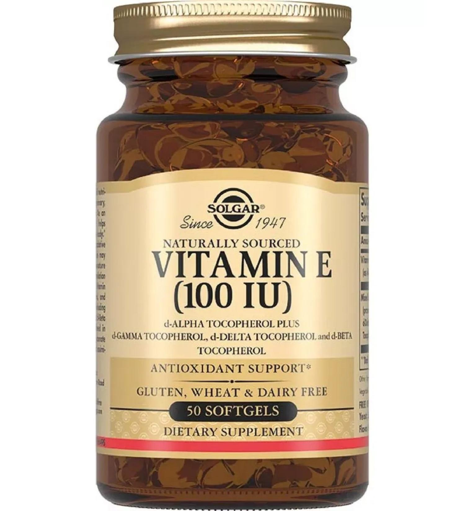 SOLGAR Vitamin E 100 IU 50 capsules 4 pcs - Buy Online on GoSupps.com