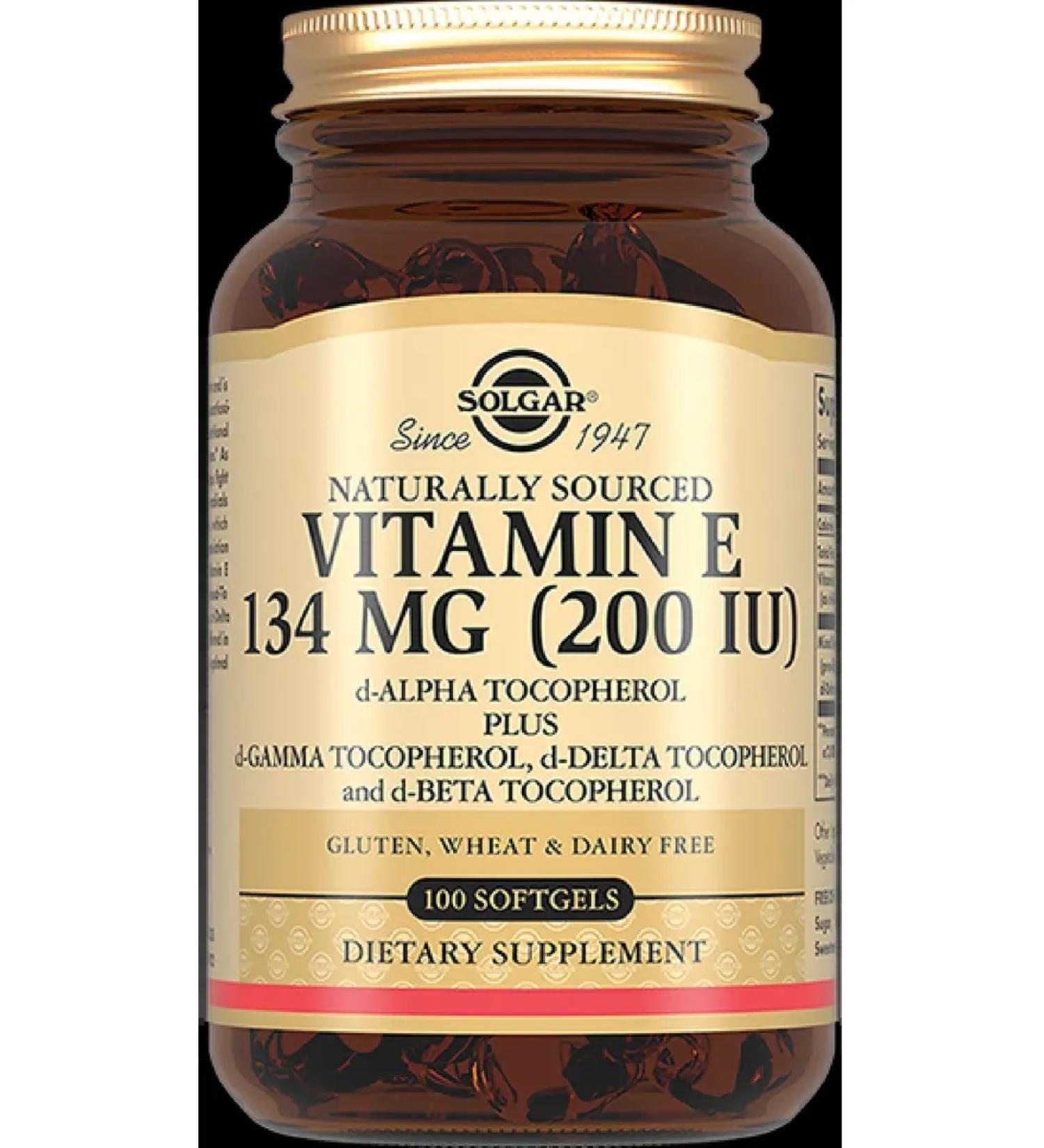 SOLGAR Vitamin E (200 IU) 134 mg 100 capsules 684 mg -2 pcs - Buy Online on GoSupps.com