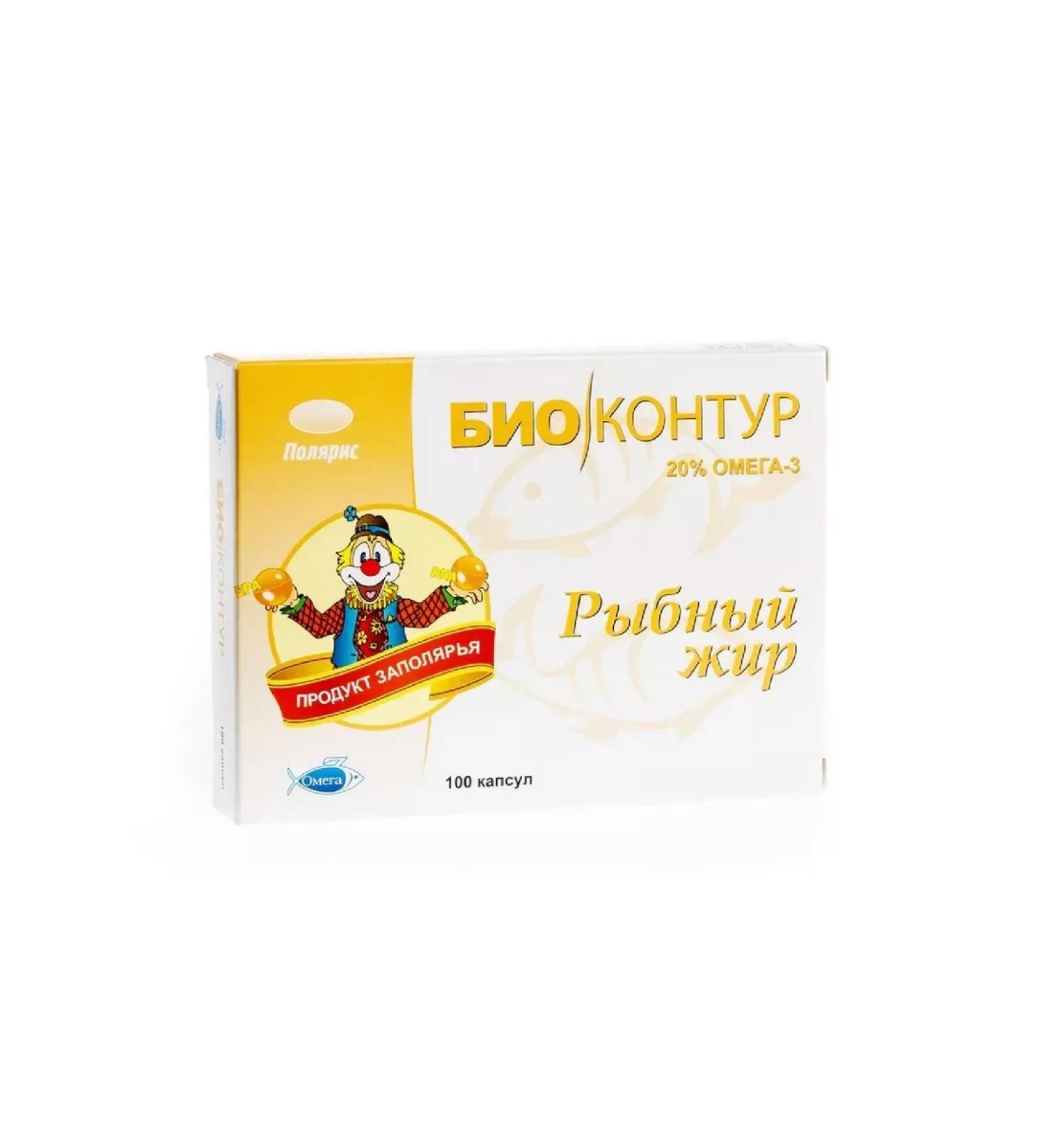 Biocontour Fish fat 100 pcs. Capsules weighing 330 mg of food-6 pcs - Buy Online on GoSupps.com