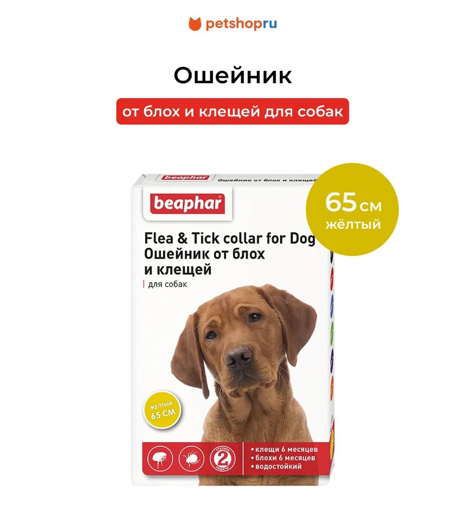 beaphar Collar from fleas and ticks for dogs yellow 65 cm - Buy Online on GoSupps.com