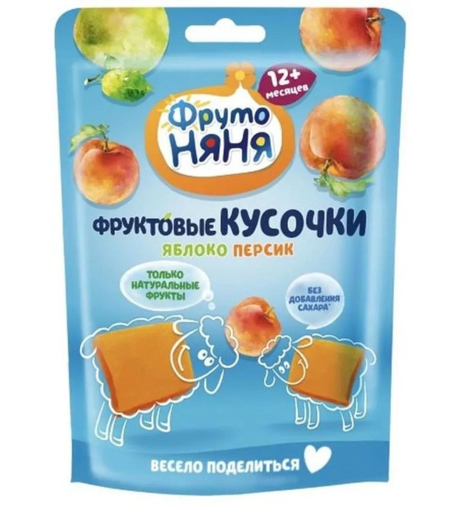 Frutonyanya Fruit pieces of apples and peaches 3 pcs. 53g - Buy Online on GoSupps.com