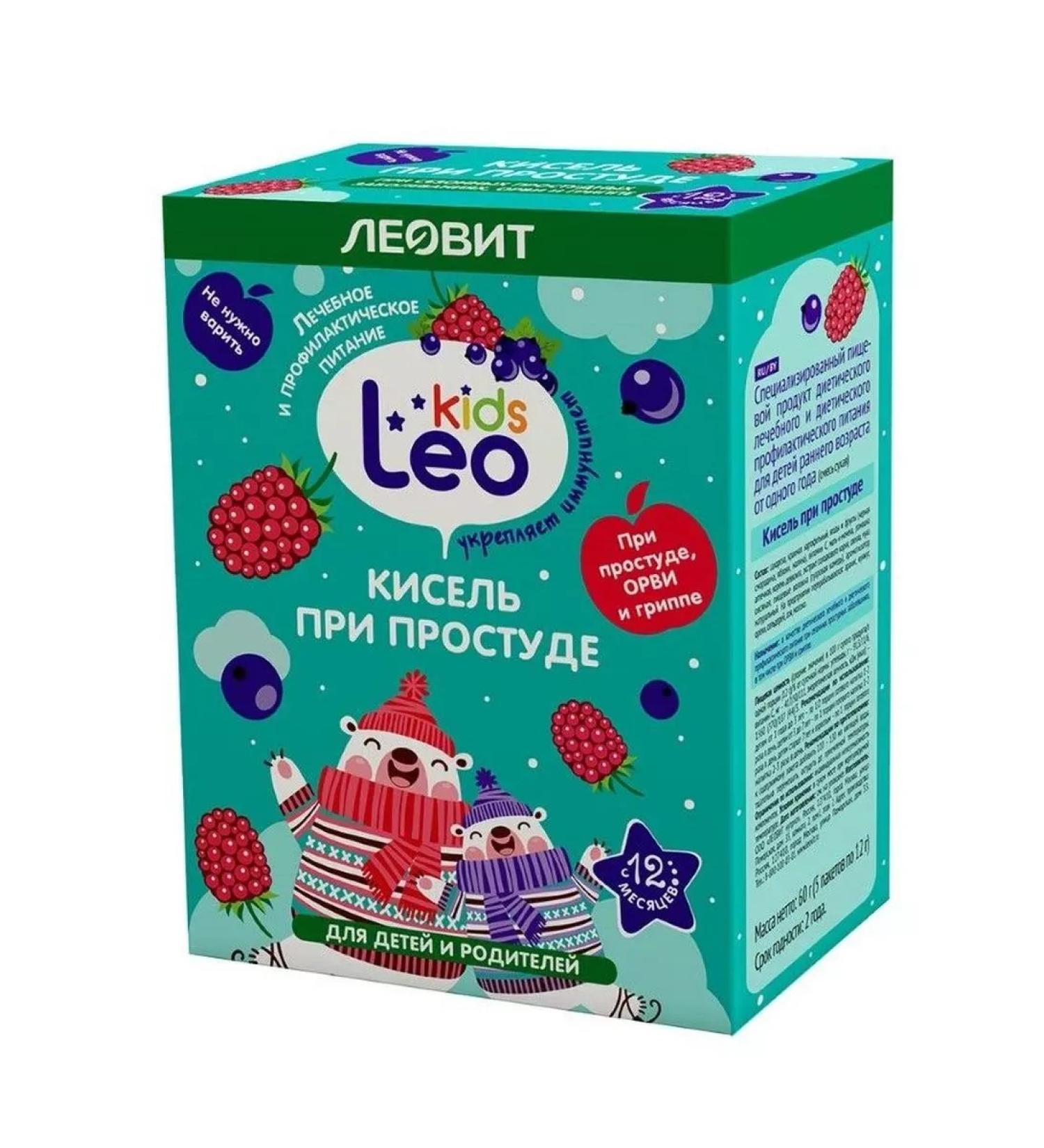 LEOVIT Leo Kids jelly for children with a cold 12 g 5pc -2up