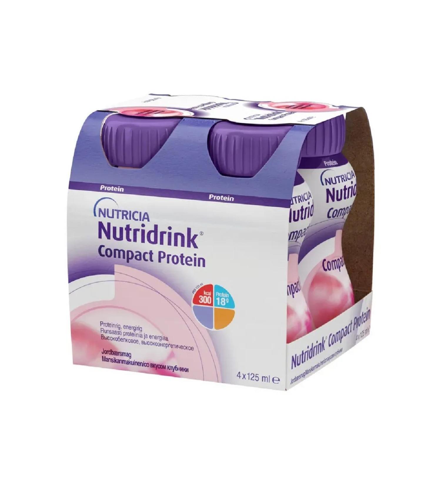 Nutridrynk compact Strawberry Protein 125 ml 4 boots - 2 units