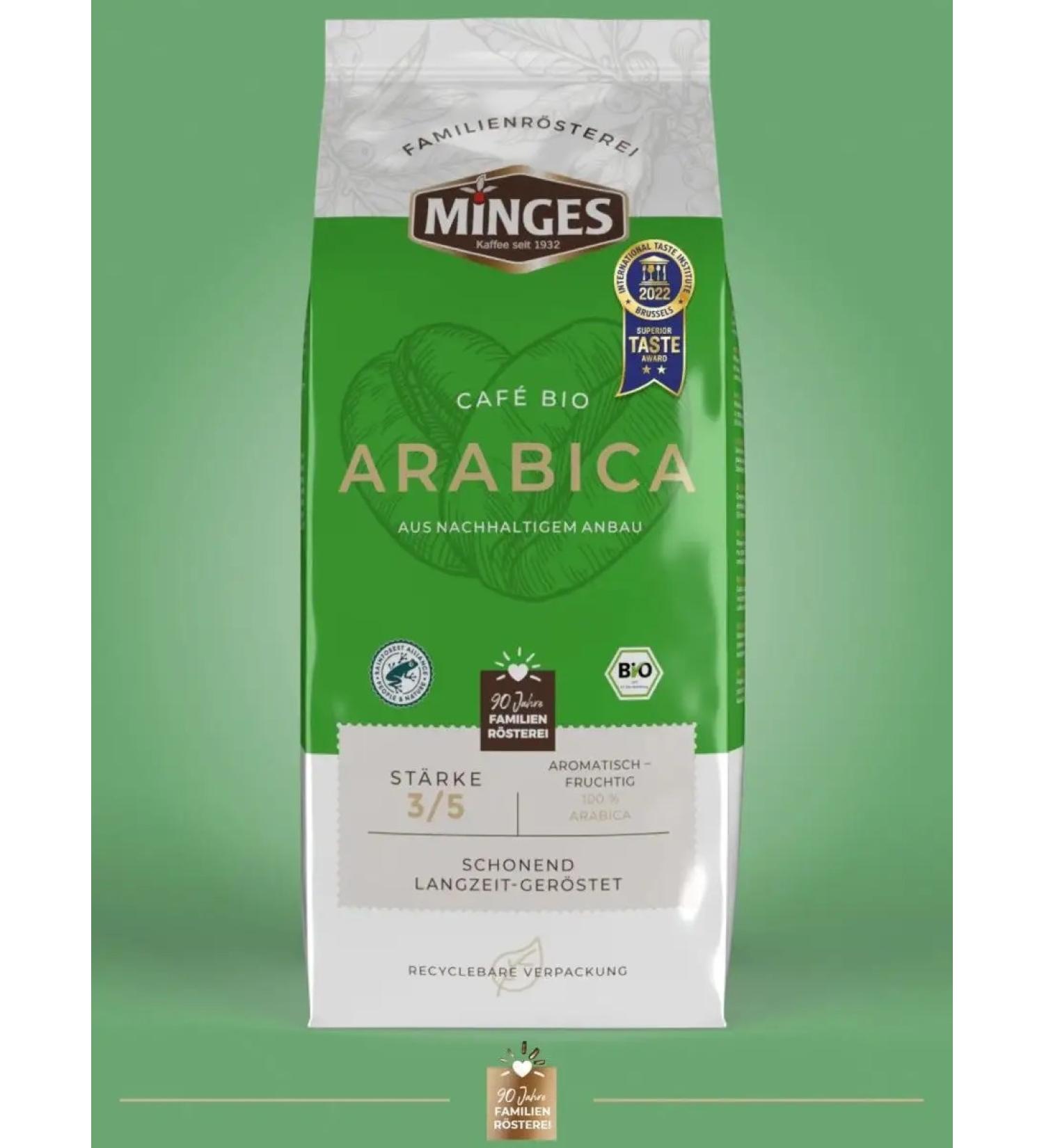 minges Natural organic coffee in Bio Arabica grains 1 kg - Buy Online on GoSupps.com