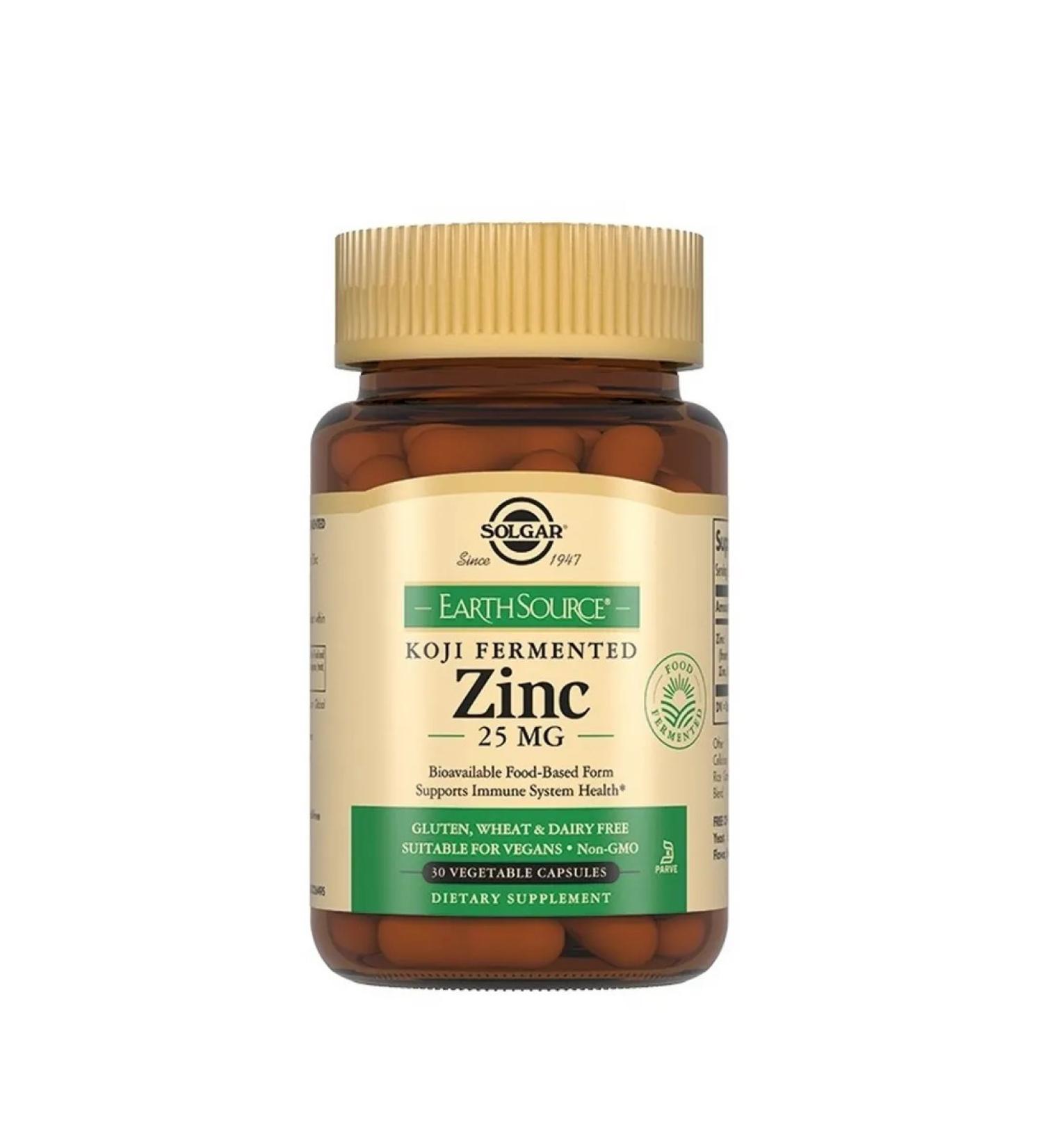 SOLGAR Zinc 25mg in the enzymatic culture of Kodzhi