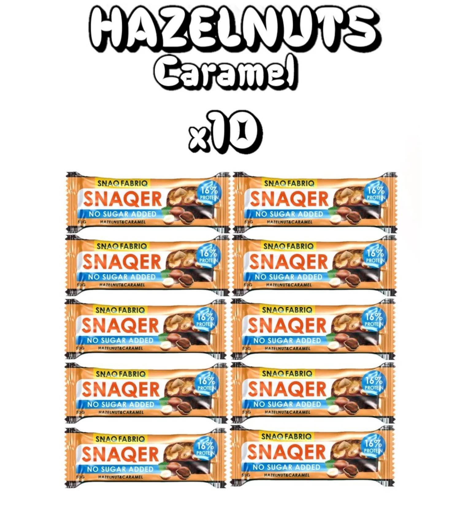 BombBar SNAQR Batonic Bank 10x50g hazelnuts and caramel