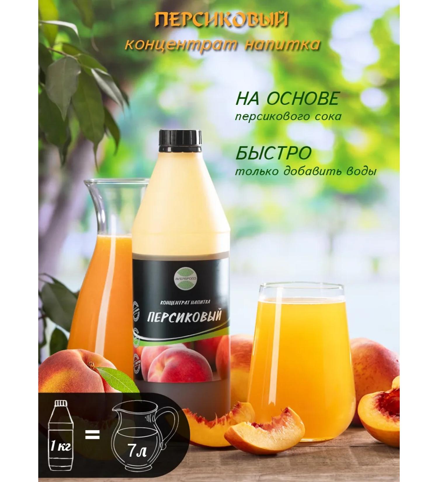 AVERSFOOD Peach concentrate 1 kg syrup juice lemonade - Buy Online on GoSupps.com
