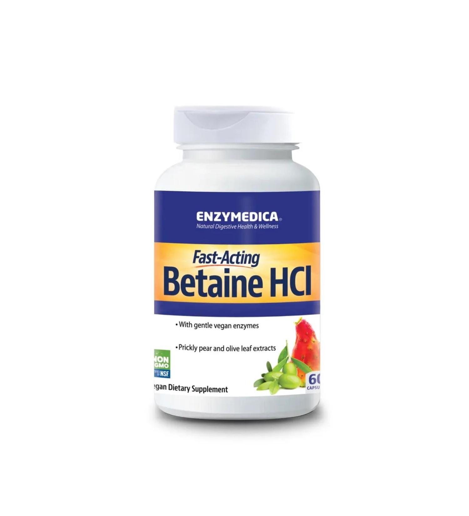 enzymedica Betain hydrochloride Betaine HCI Fast-Ciding 60 Capsules - Buy Online on GoSupps.com