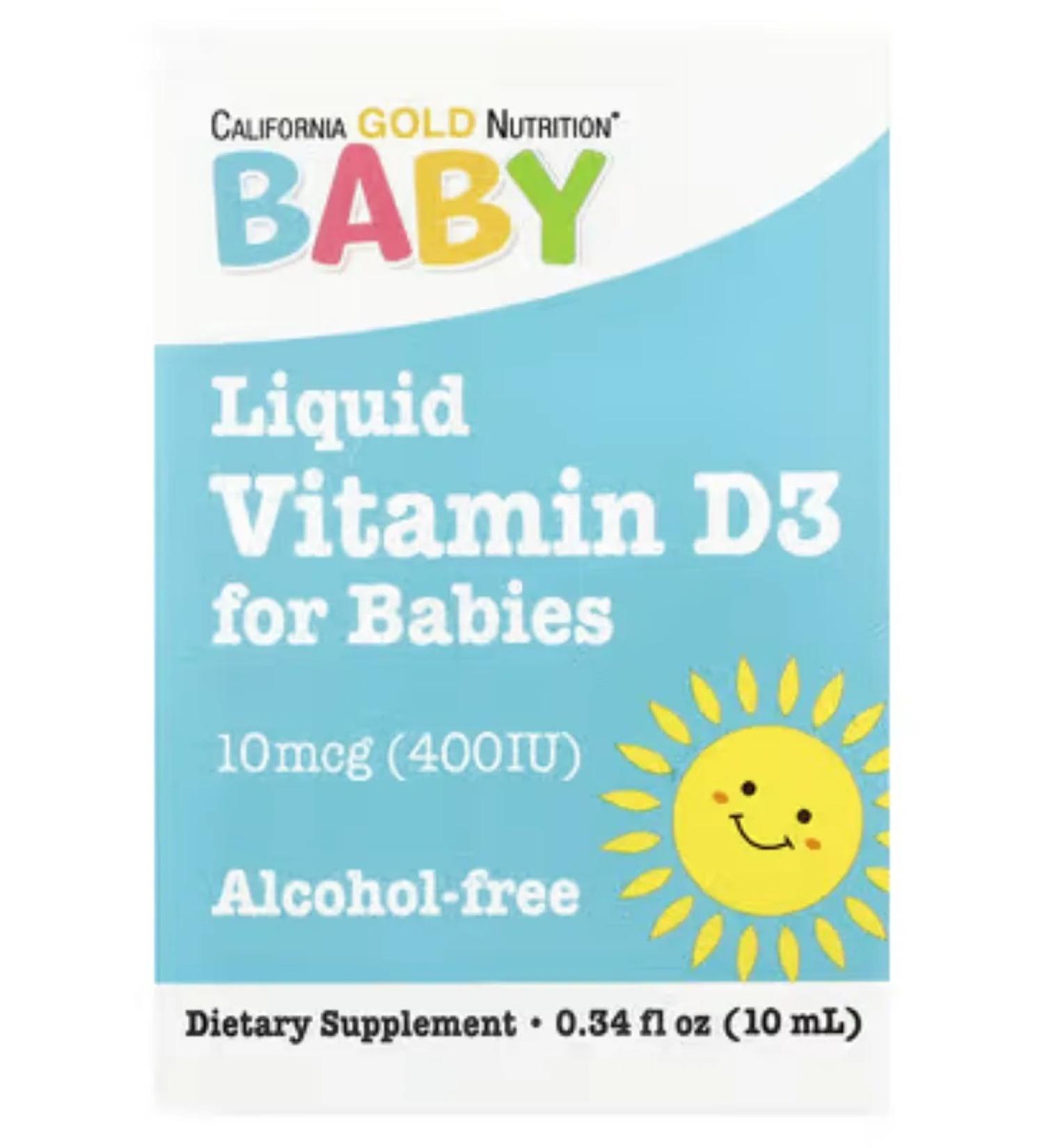 California Gold Nutrition Baby D3 10MCG 400 IU children's vitamin D3 for children - Buy Online on GoSupps.com