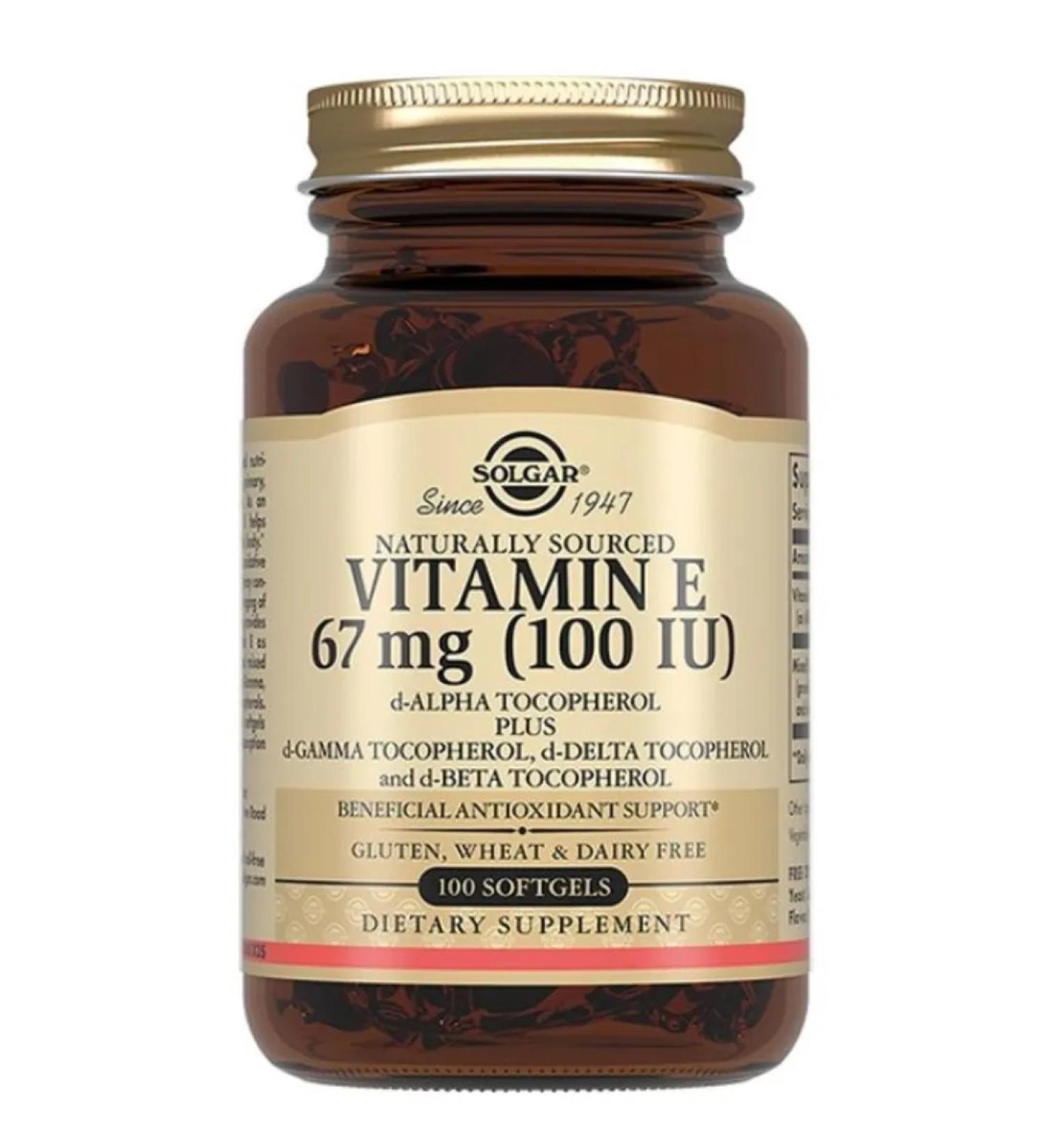 Home medicine cabinet Solgar vitamin E 100 me caps x100pcs