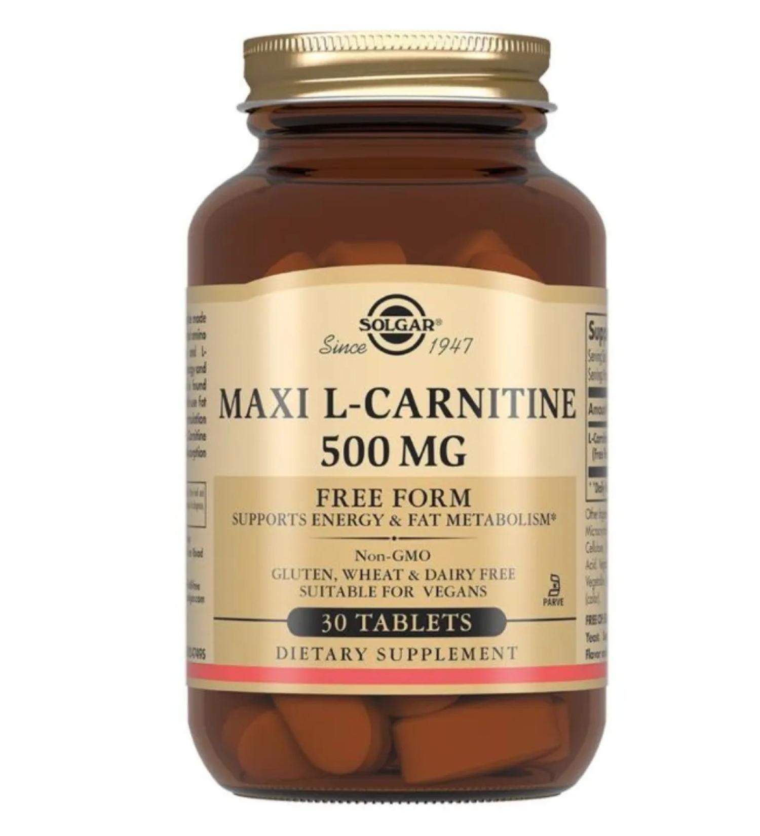 Home medicine cabinet Solgar L-carnitine table 500 mg x30pcs