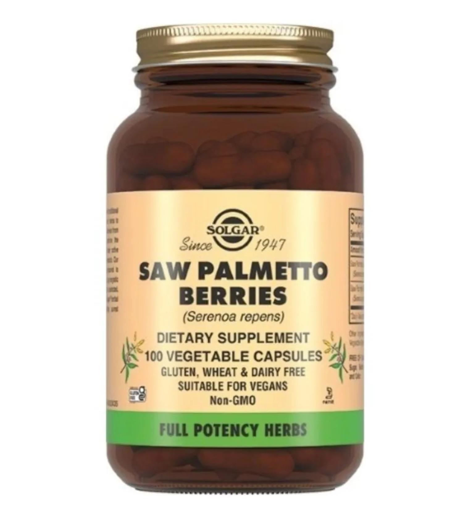 Home medicine cabinet Solgar berries with palmetto caps x100pcs