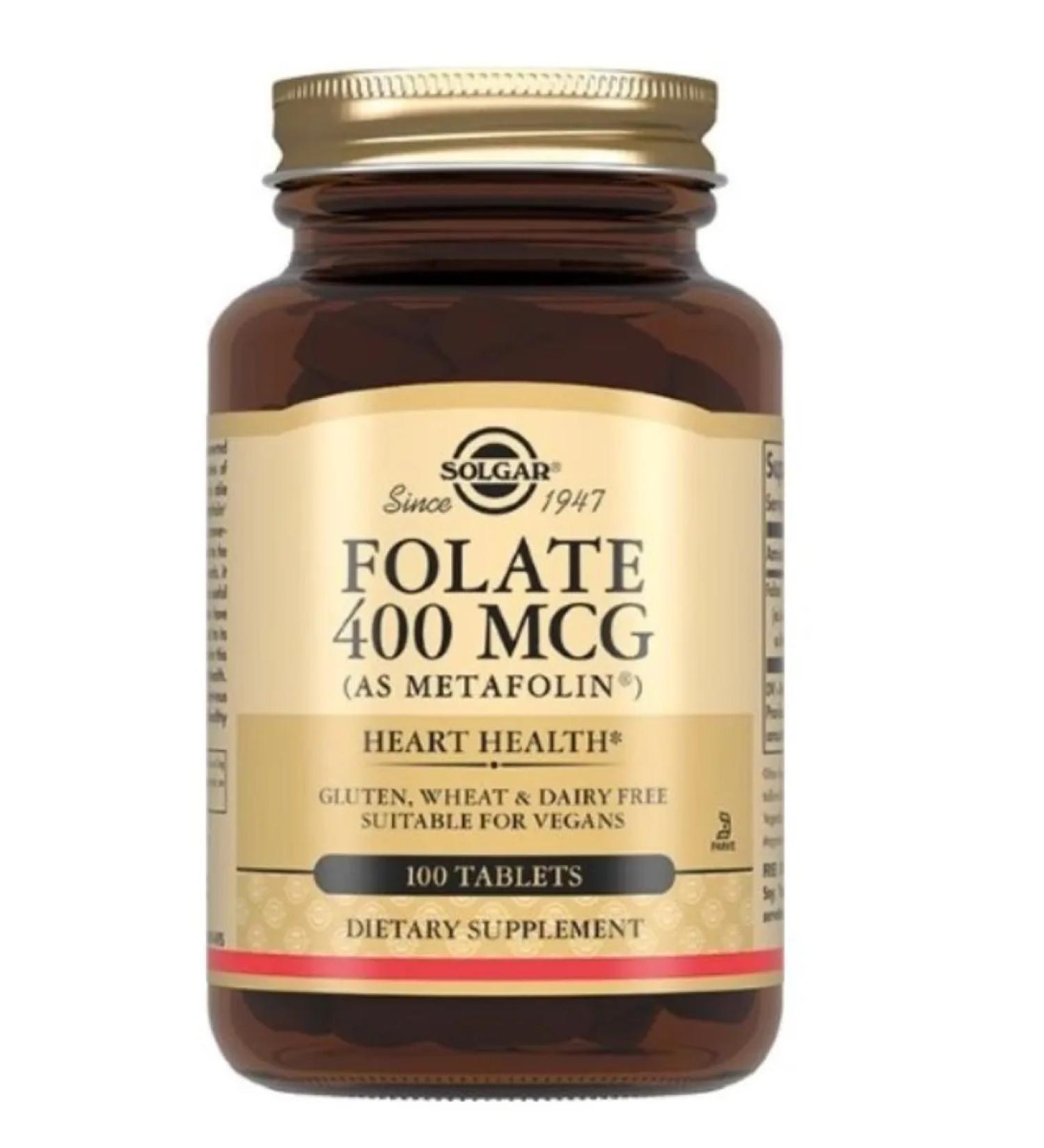 Home medicine cabinet Solgar Folat 400 g metapolin table 250 mg x100pcs