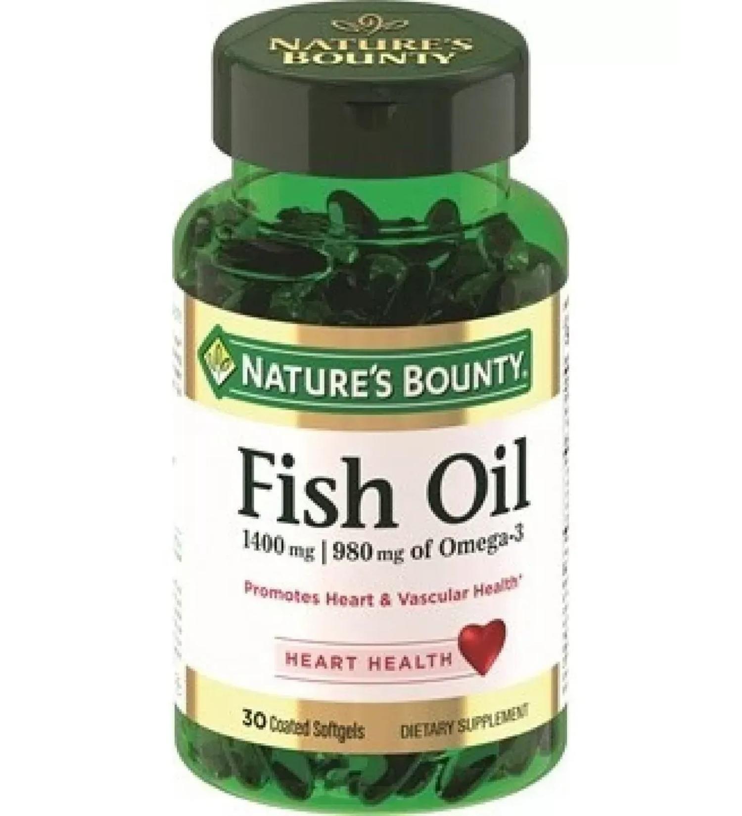 Nature's bounty Fish oil 1400 mg omega -3 980 mg 30 caps at 2126 mg - 2 units - Buy Online on GoSupps.com