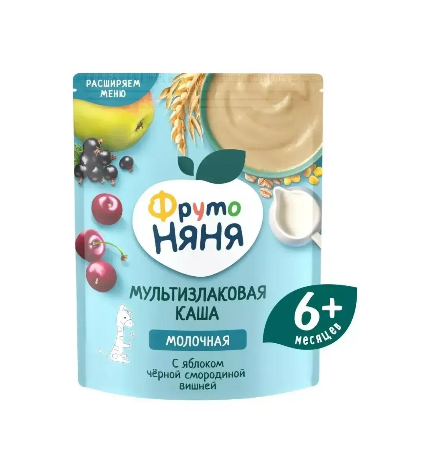 Frutonyanya Cereal porridge with apple currants and cherry milk 200g - Buy Online on GoSupps.com