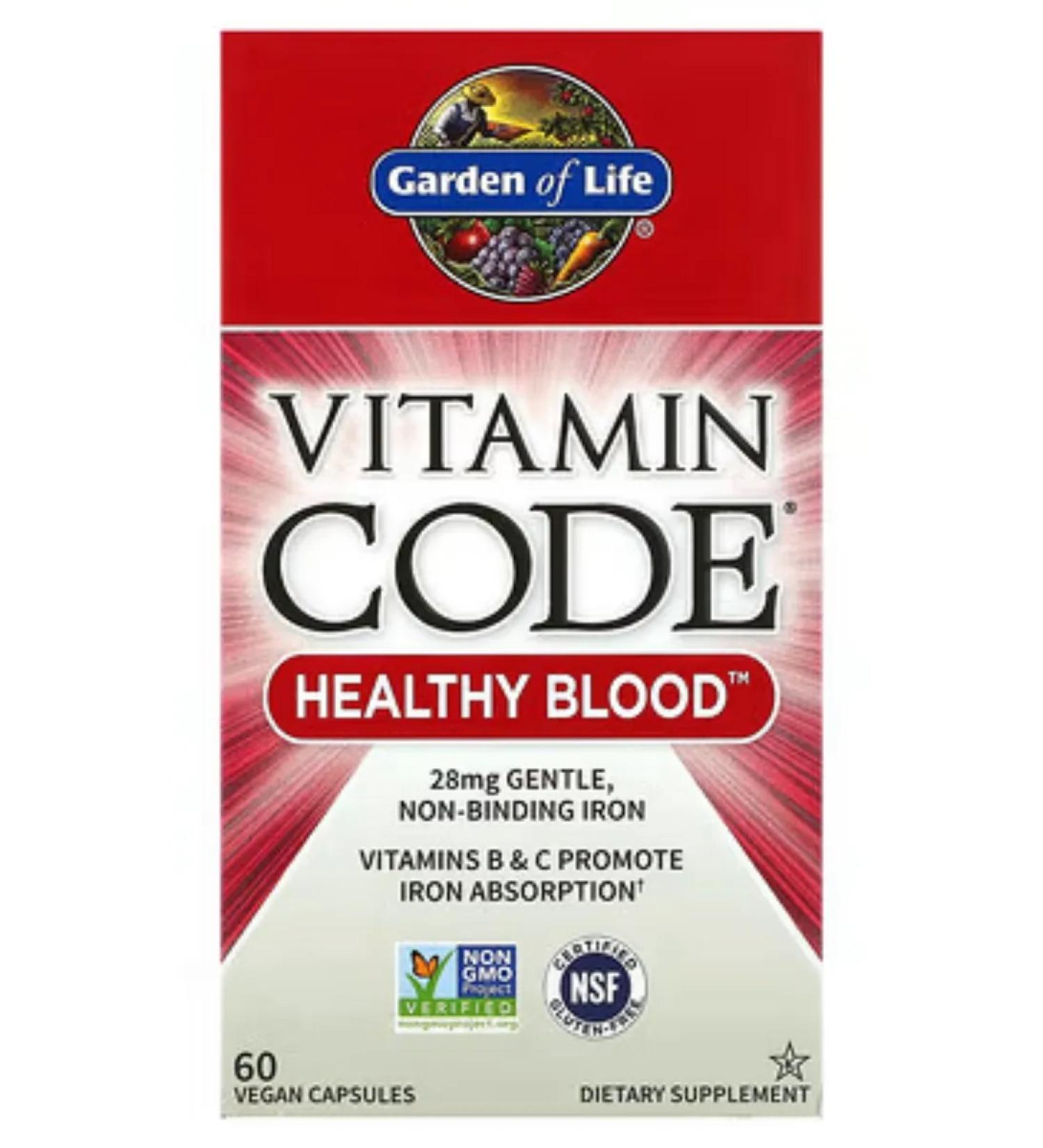 Garden of Life Vitamin Code Healthy Blood Healthy Blood 60 Capsules - Buy Online on GoSupps.com