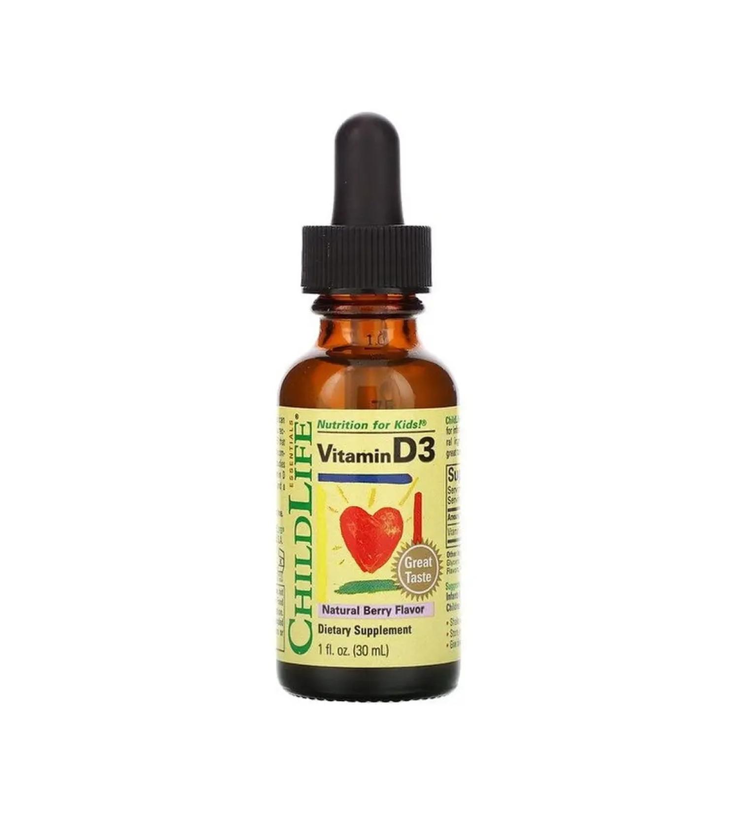 ChildLife Vitamin D3 for children in drops the taste of natural berries 30 ml