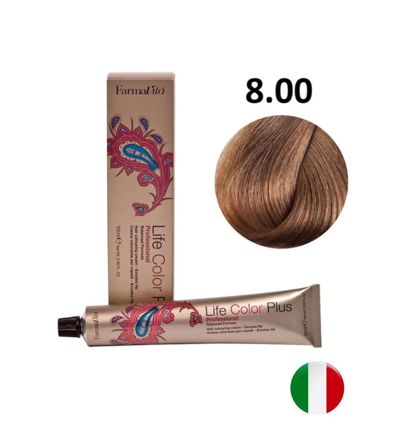 Farmavita Hair Cream Life Color Plus 8.00 Light blond - Buy Online on GoSupps.com