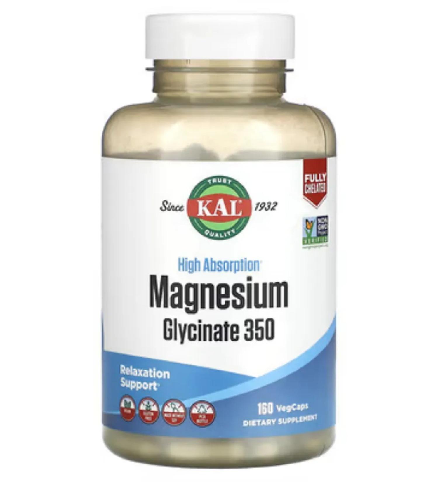 KAL Magnesium Glycinate 350 magnesium glycinate 160 capsules