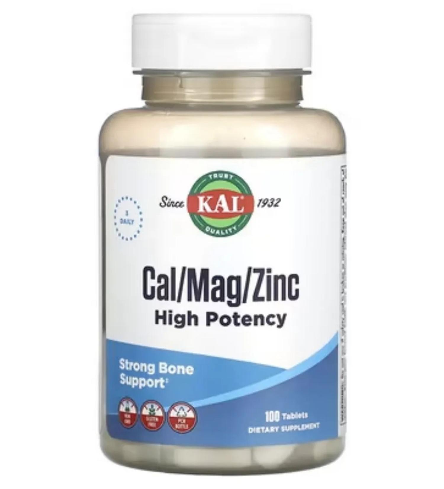 KAL Calcium Magnesium Zinc Calcium Magnesium Zinc 100 tab