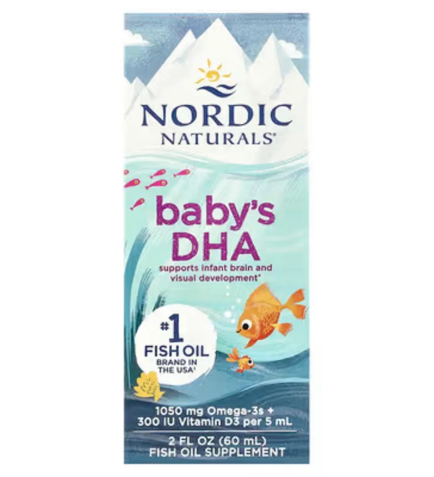 Nordic Naturals Babys dha 60ml Children's dgk omega-3 vitamin D3 - Buy Online on GoSupps.com