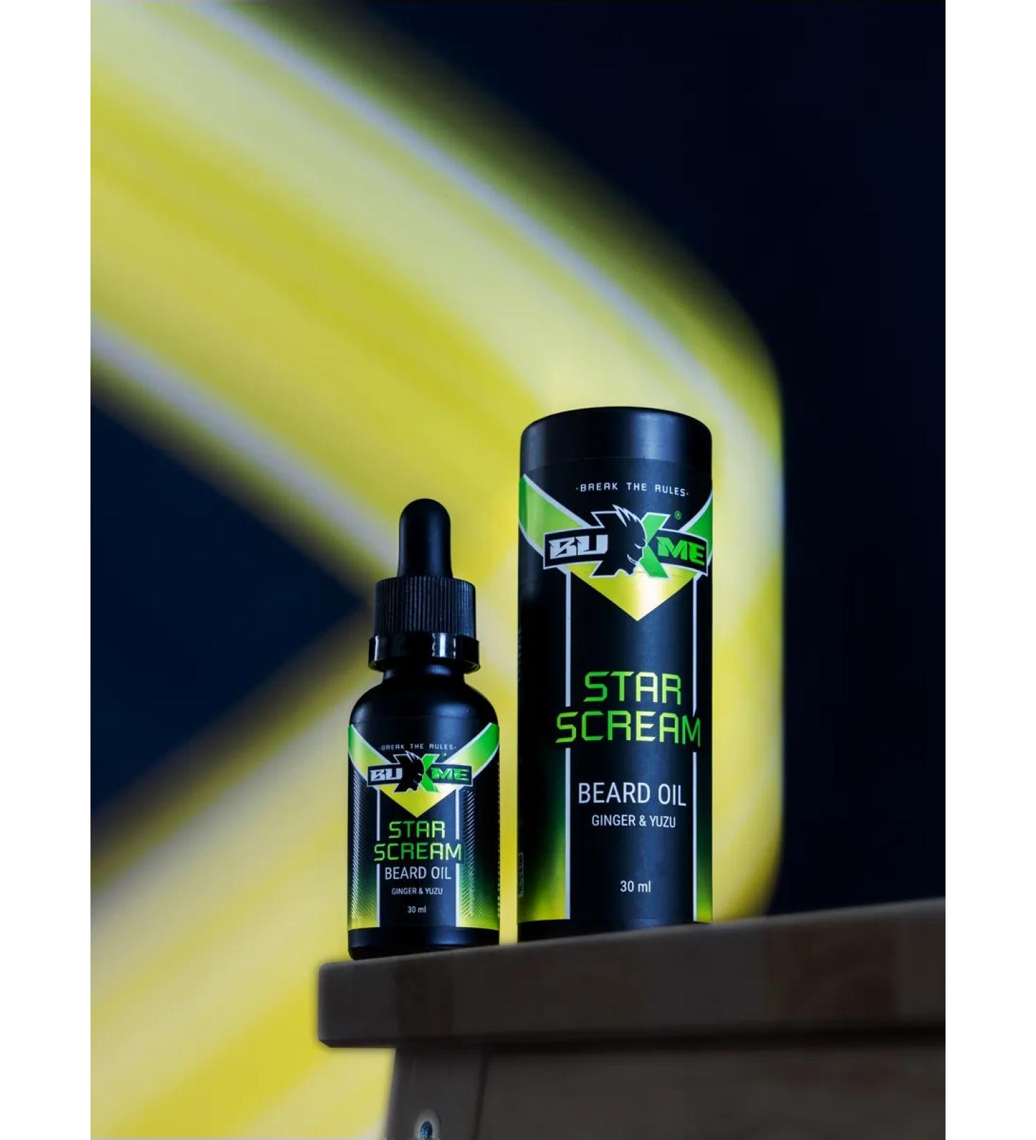 BUXME Star Scream Ginger Yuzu beard and mustache oil and mustache