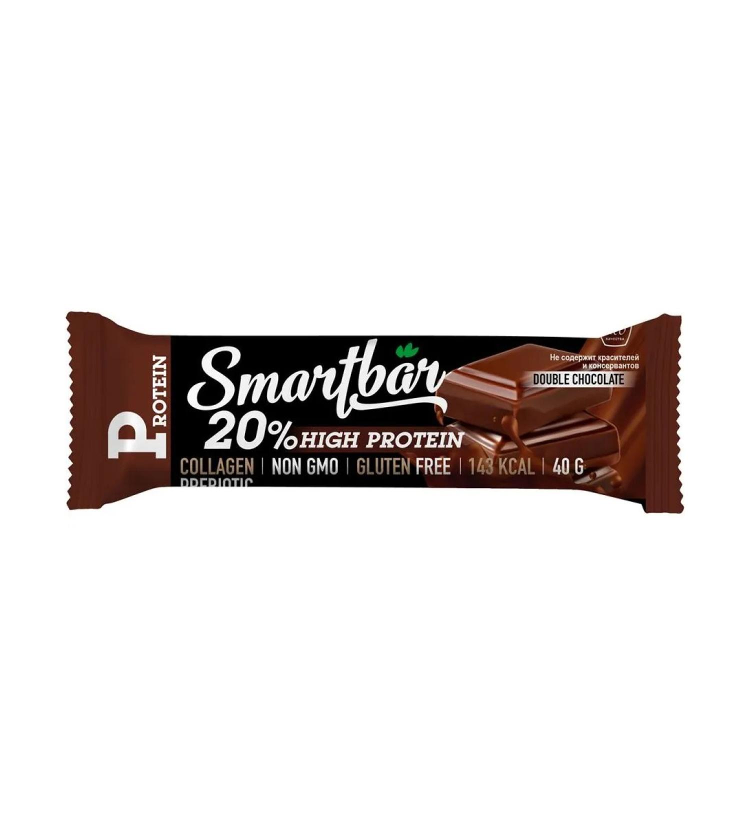 Smartbar Protein Baton Double chocolate in dark glaze