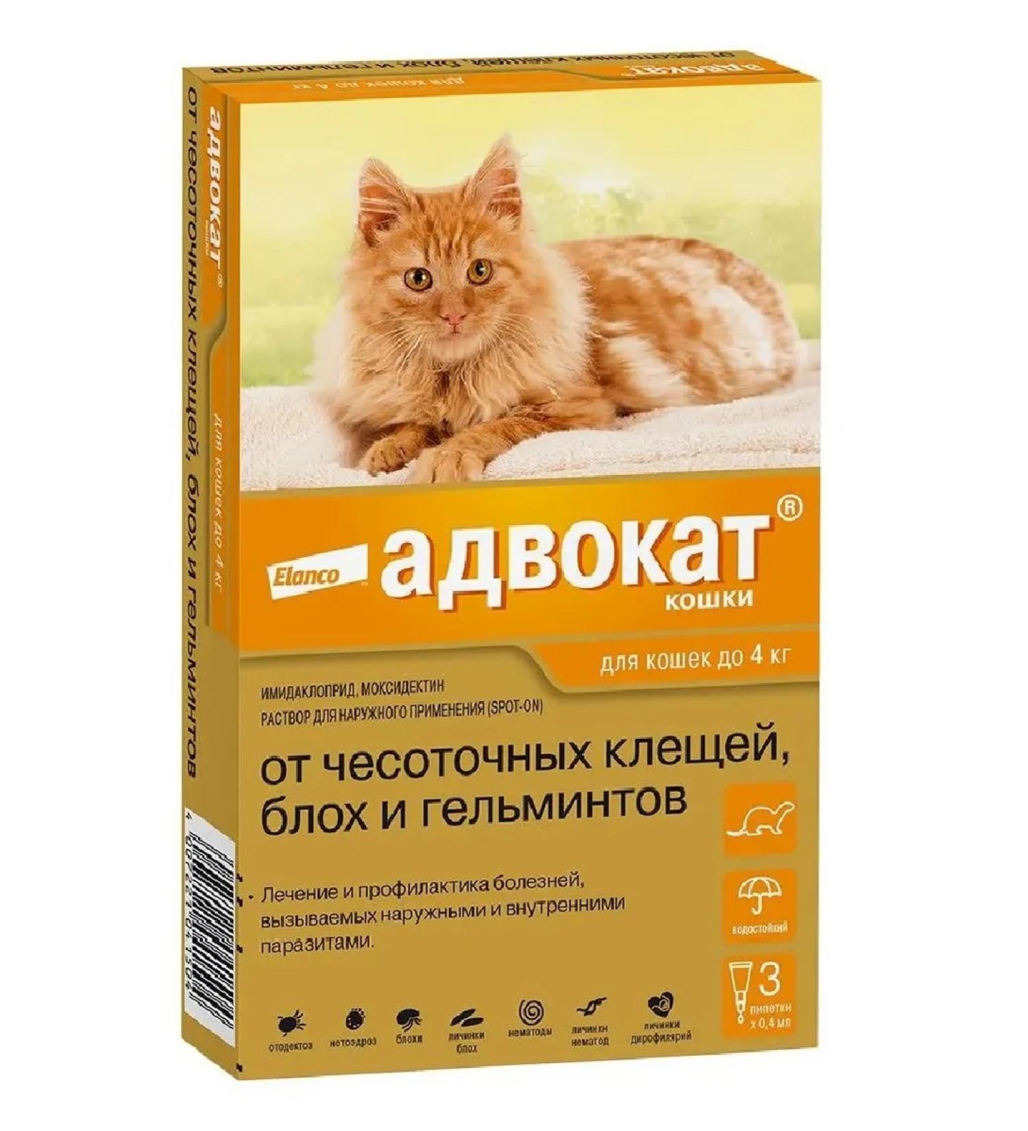 Bayer Lawyer Antiparasitic drug for cats up to 4 kg 3p*0.4ml - Buy Online on GoSupps.com