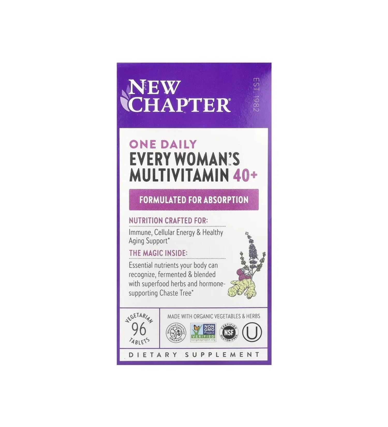 New Chapter Complex 40+ with vitamins and extracts 96 tablets - Buy Online on GoSupps.com