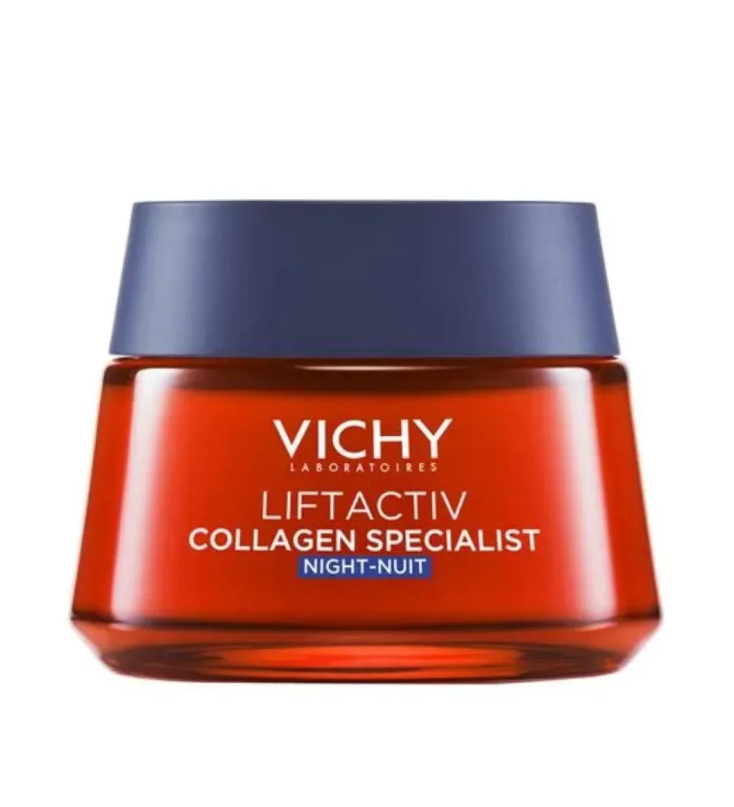 Peptide rejuvenating cream with collagen Vichy night 50 ml - Buy Online on GoSupps.com