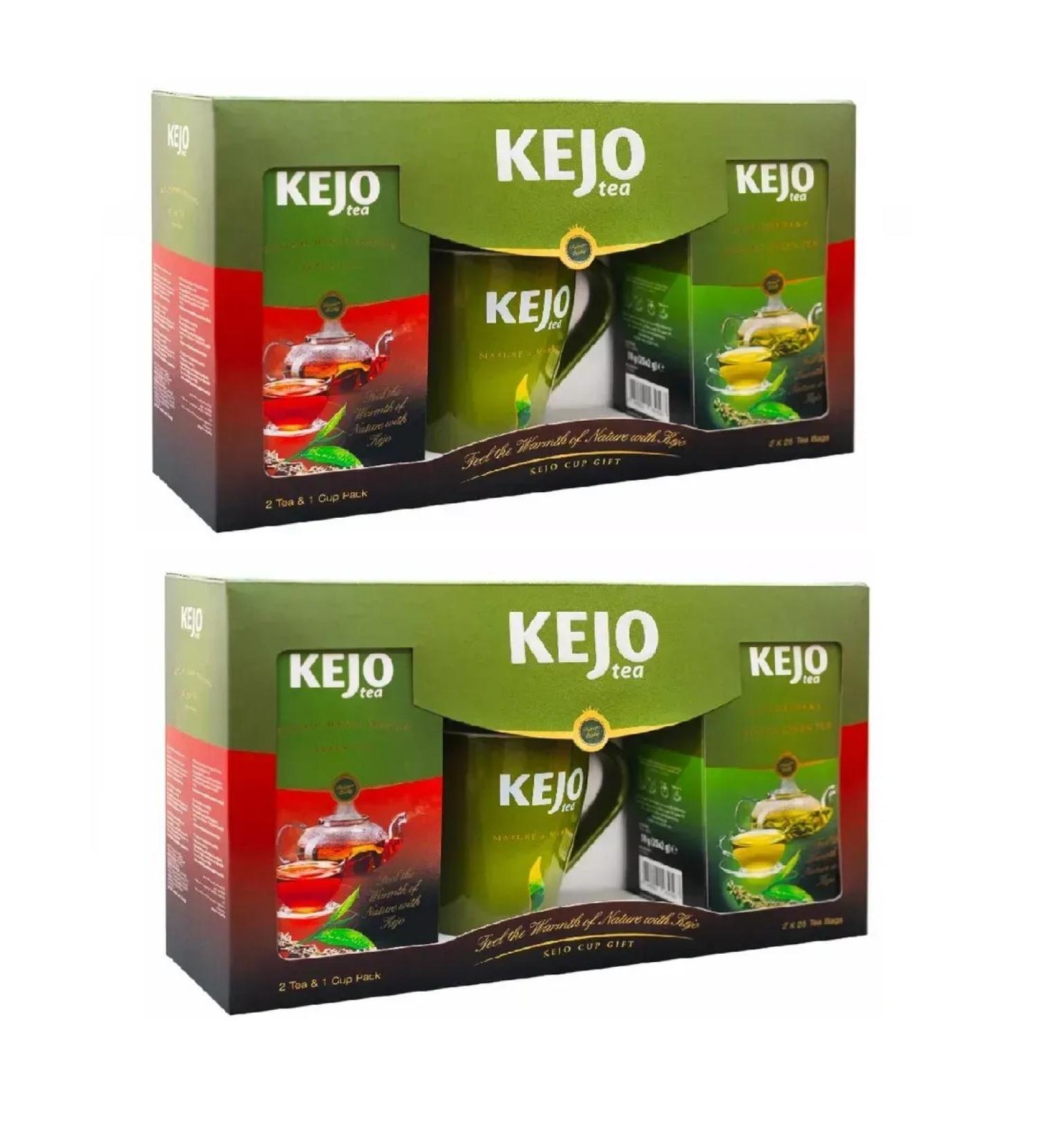 KEJOfoods Set Tea+Cup (Green 25 Pack+Black 25 Pack) 2 pcs - Buy Online on GoSupps.com