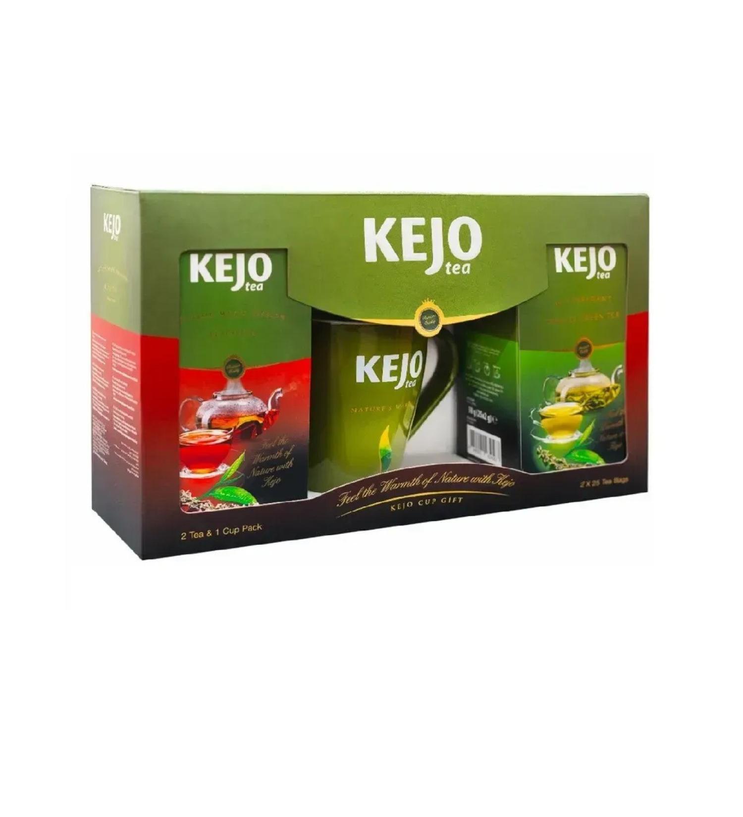 KEJOfoods Set Tea+Cup (Green 25 Pack+Black 25 Pack) 1 pc