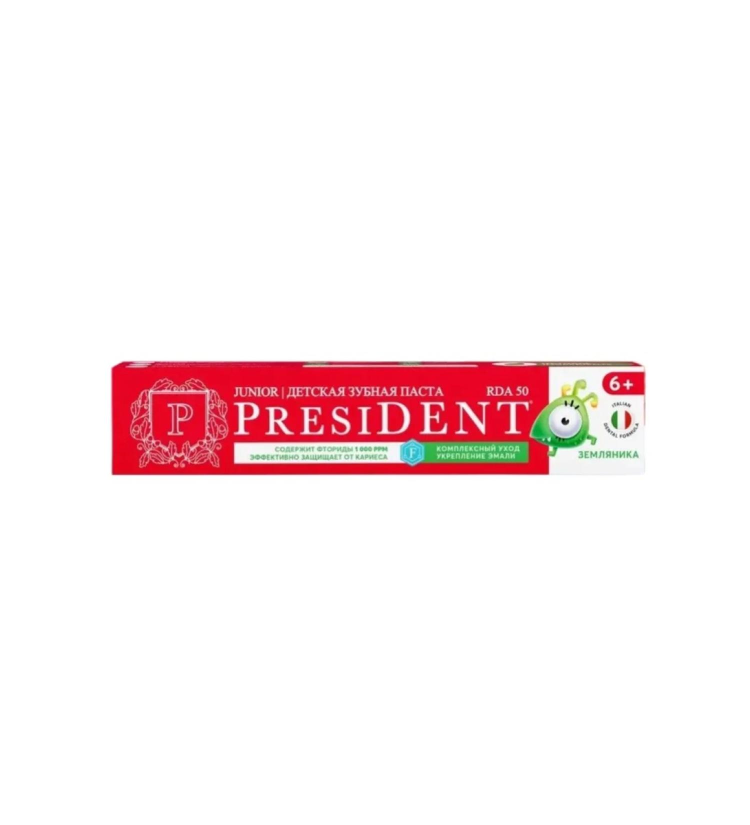 PRESIDENT Children's toothpaste of strawberries 6+ years 70 g