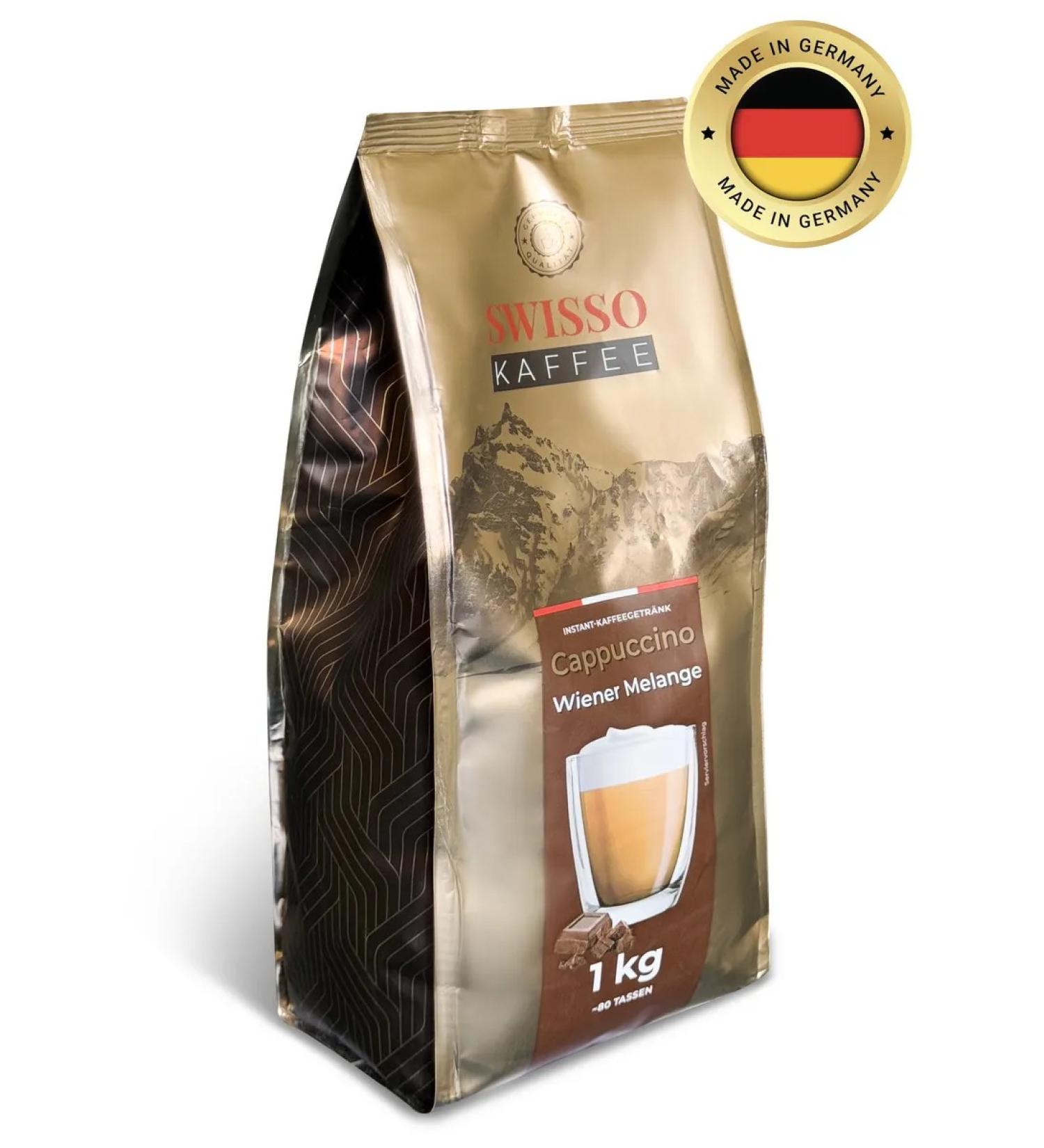 SWISSO Coffee drink soluble cappuccino Viennese melange 1 kg - Buy Online on GoSupps.com