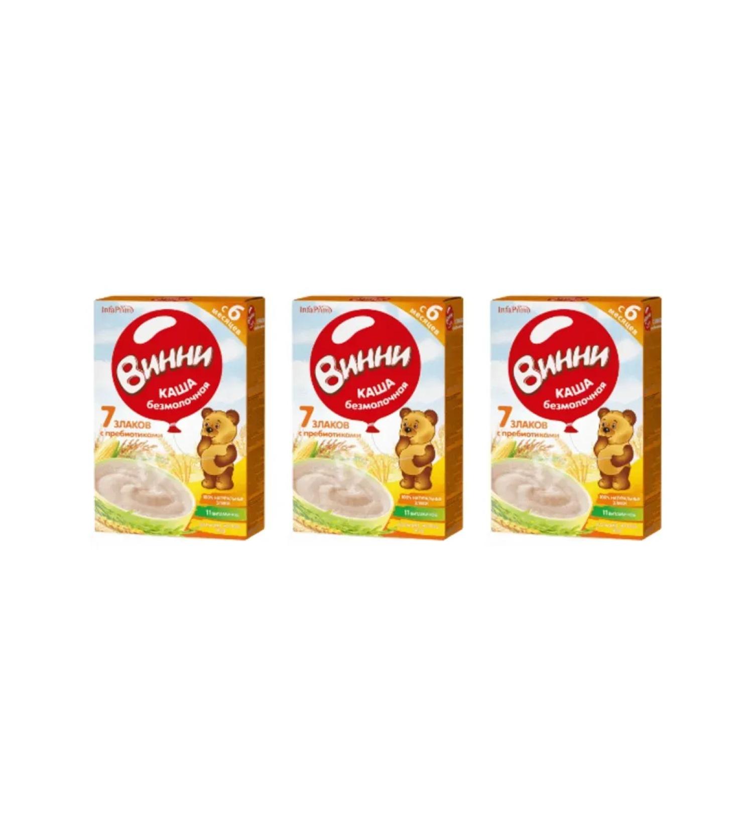 Winnie Silent porridge 7 cereals for children over 6 months 200 g 3 pcs - Buy Online on GoSupps.com